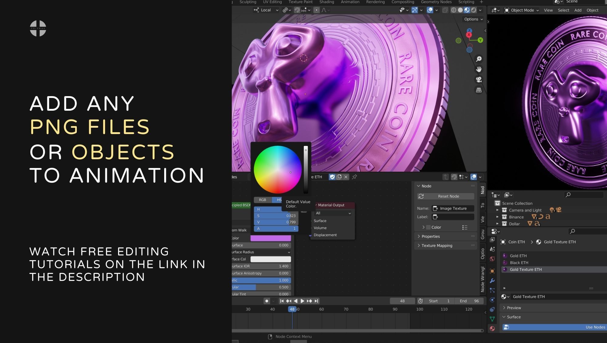 NFT Crypto coins template for Blender Bitcoin Ethereum Binance 3D model_7