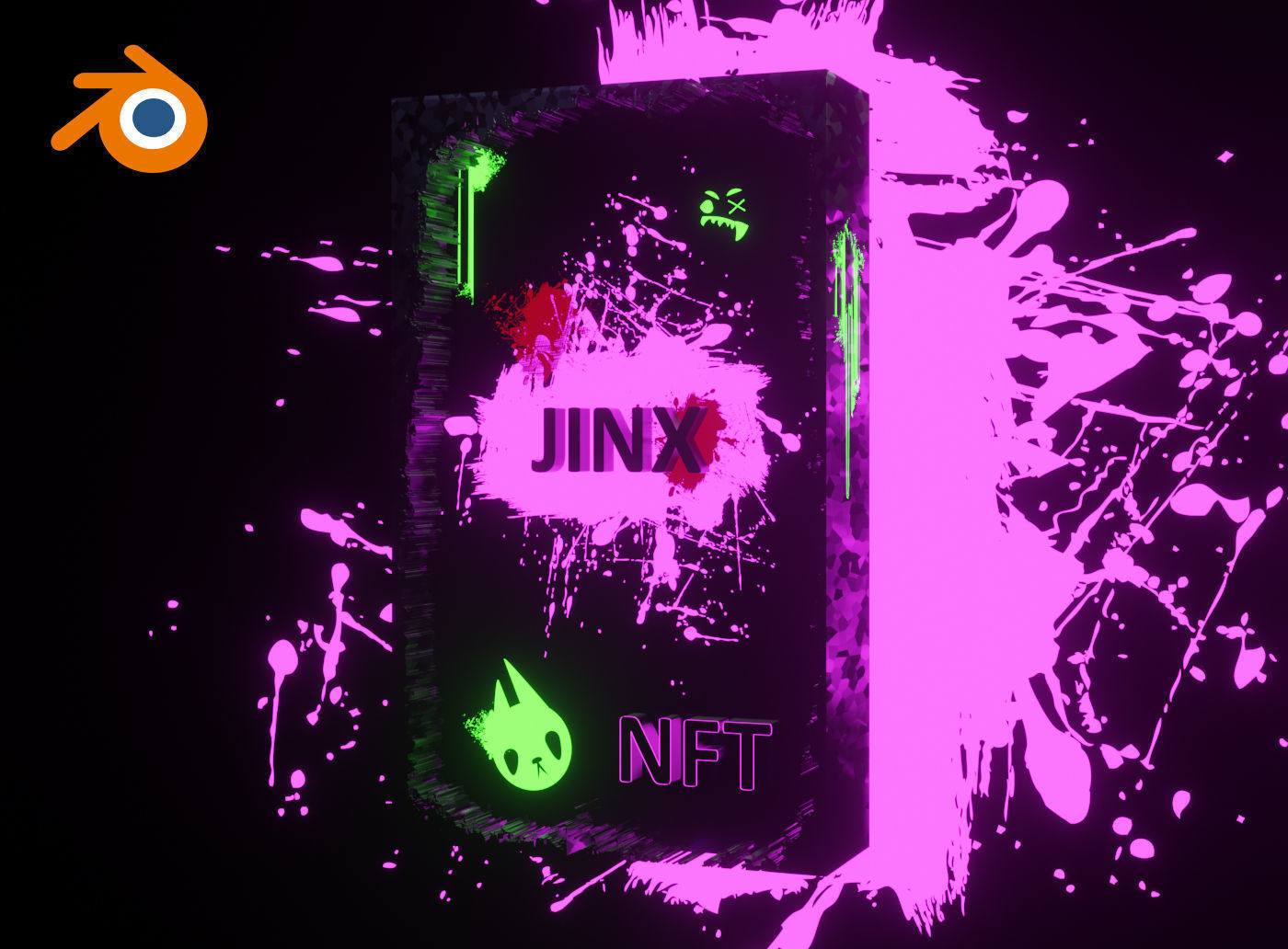 JINX NFT card template for Blender 3D model_4