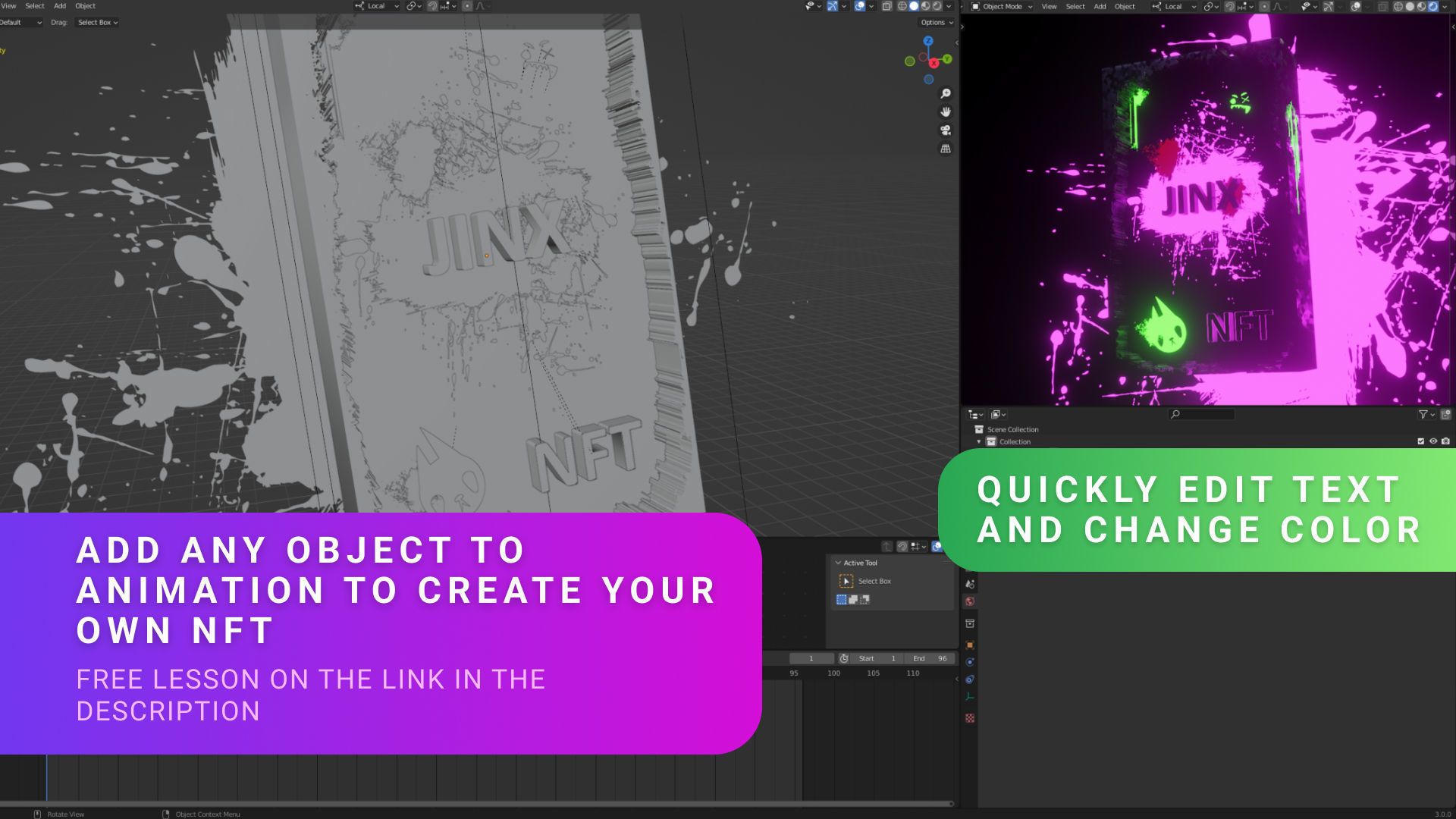 JINX NFT card template for Blender 3D model_2