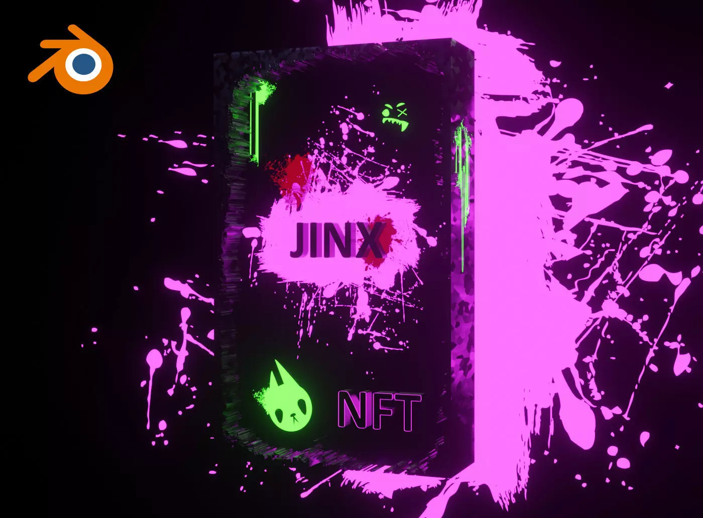 JINX NFT card template for Blender 3D model_0