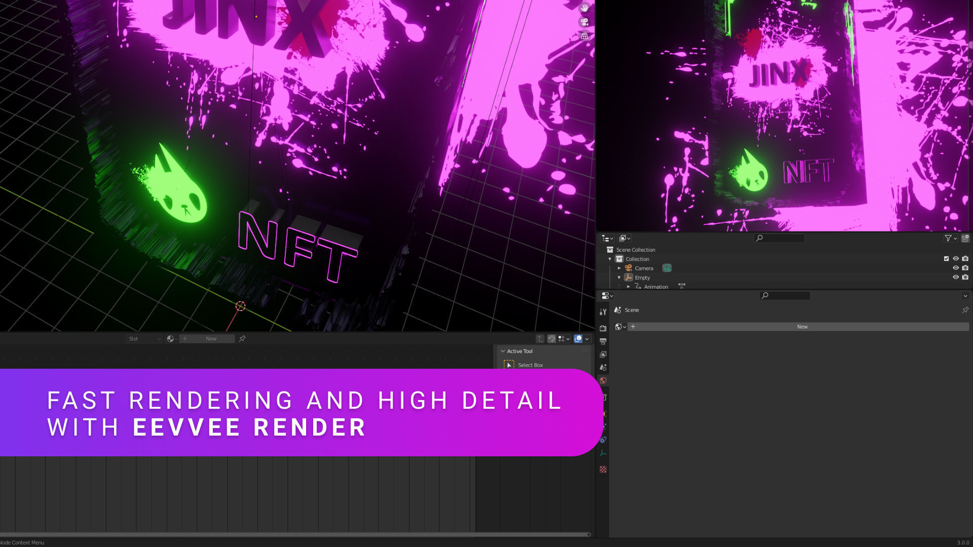 JINX NFT card template for Blender 3D model_3