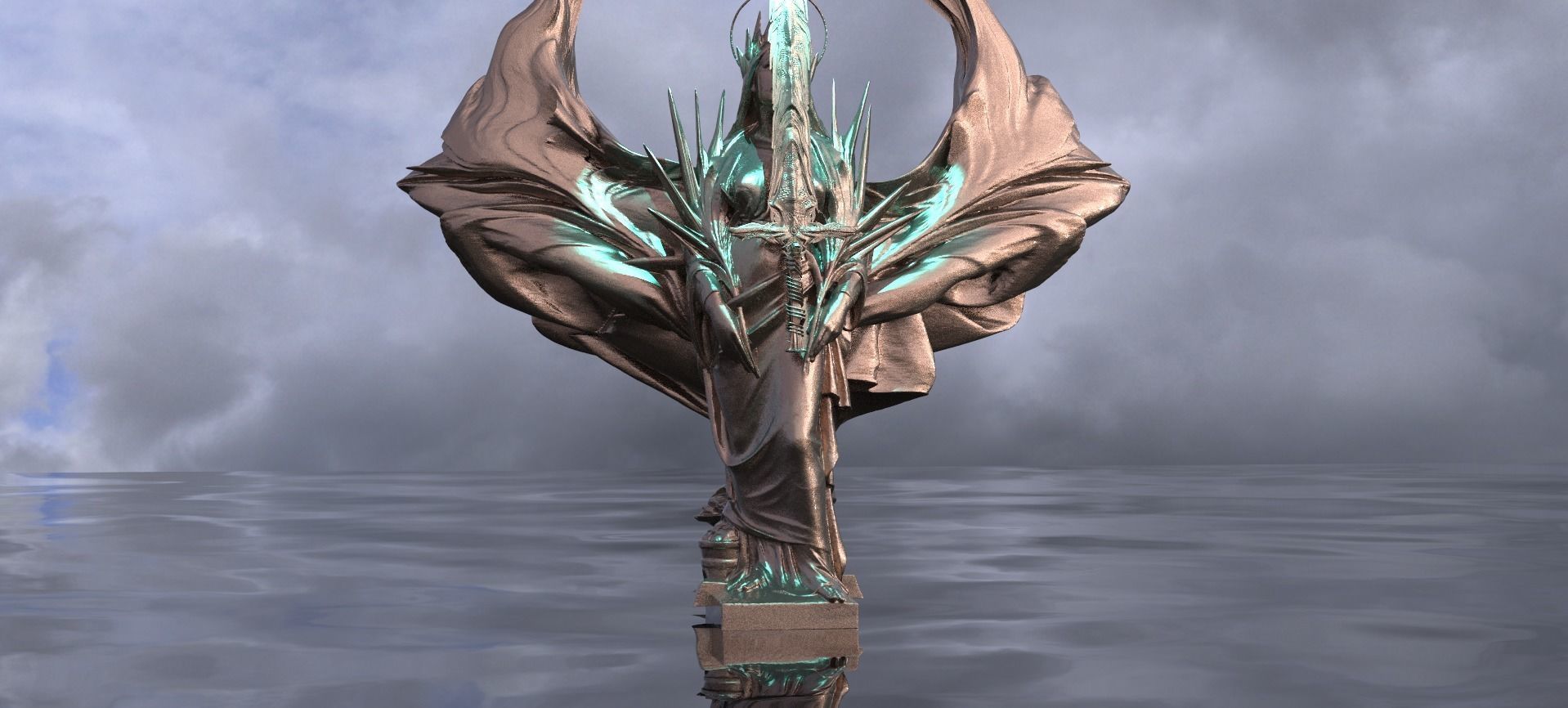 Lady of the Lake Power Handing Excalibur 3D 3D model_1