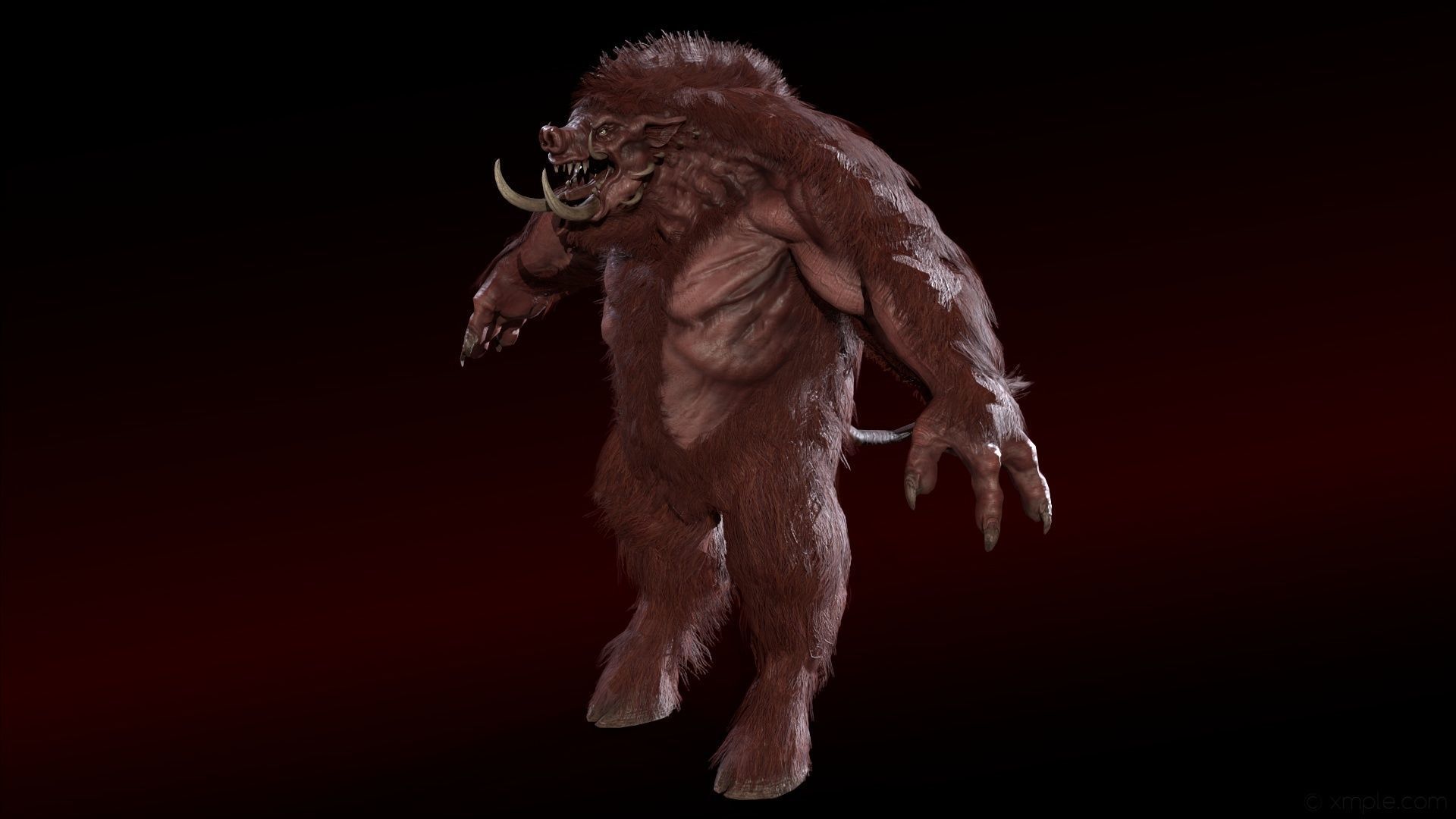 WereBoar mammoth Low-poly 3D model_38
