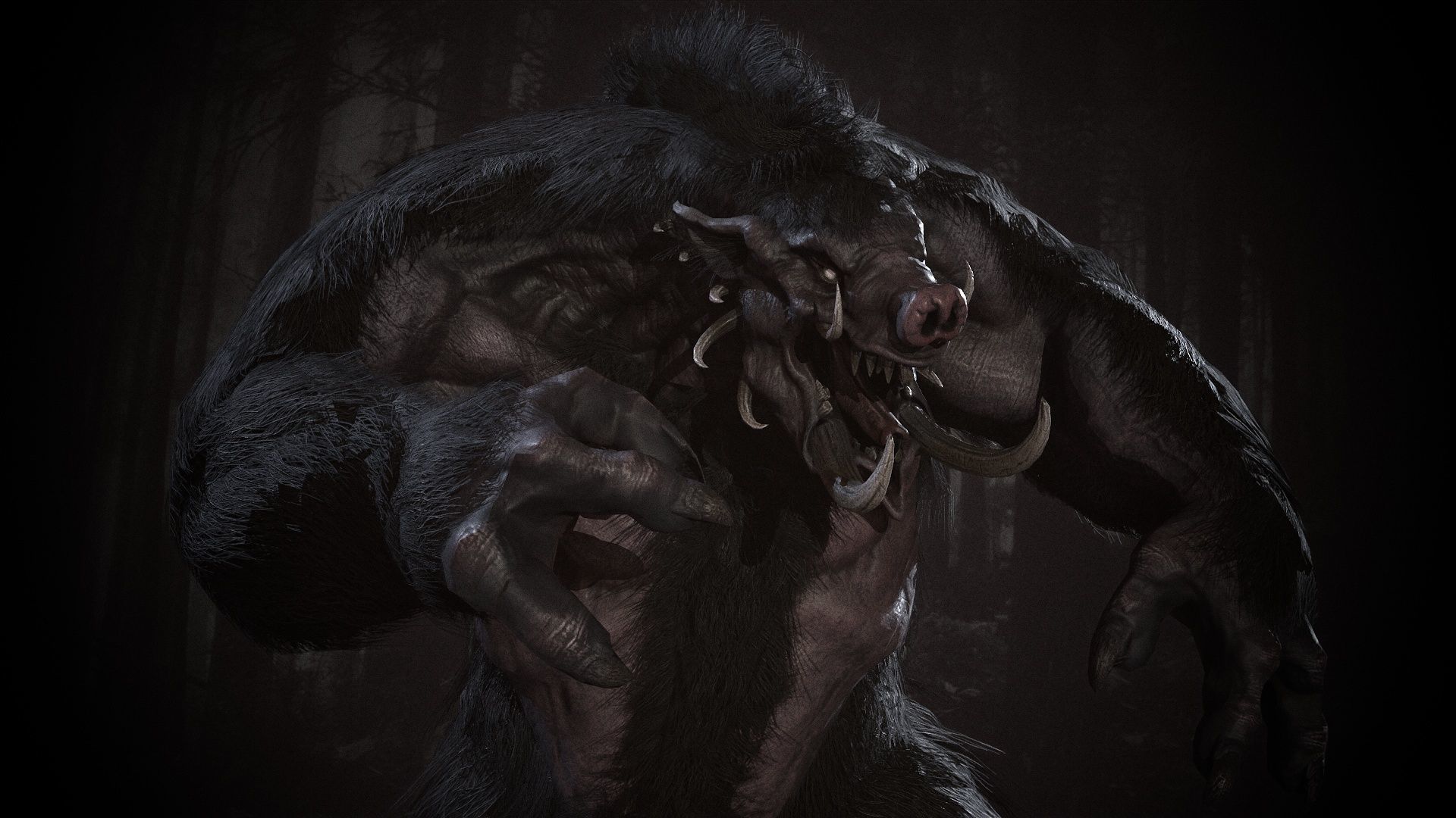 WereBoar mammoth Low-poly 3D model_48