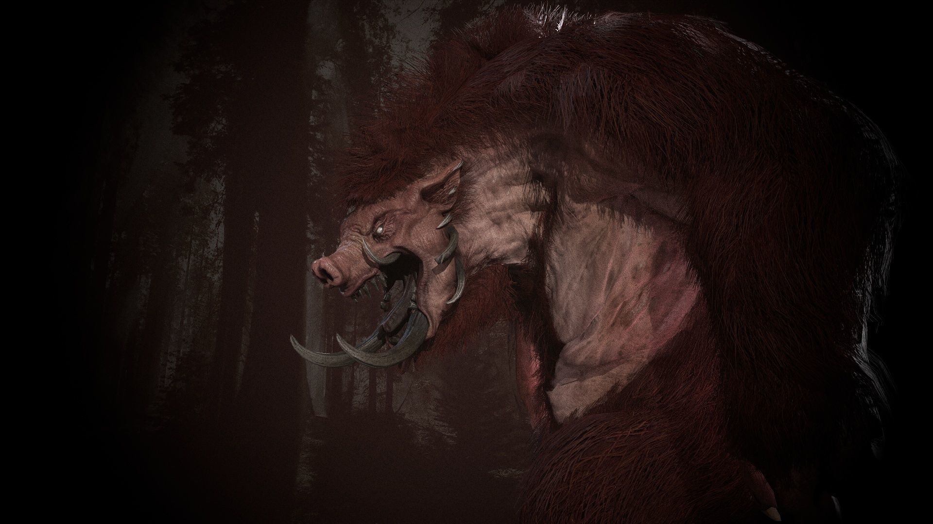 WereBoar mammoth Low-poly 3D model_52