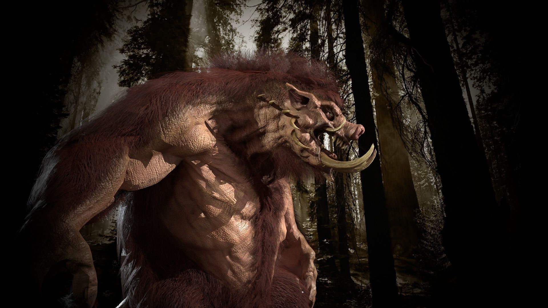 WereBoar mammoth Low-poly 3D model_39