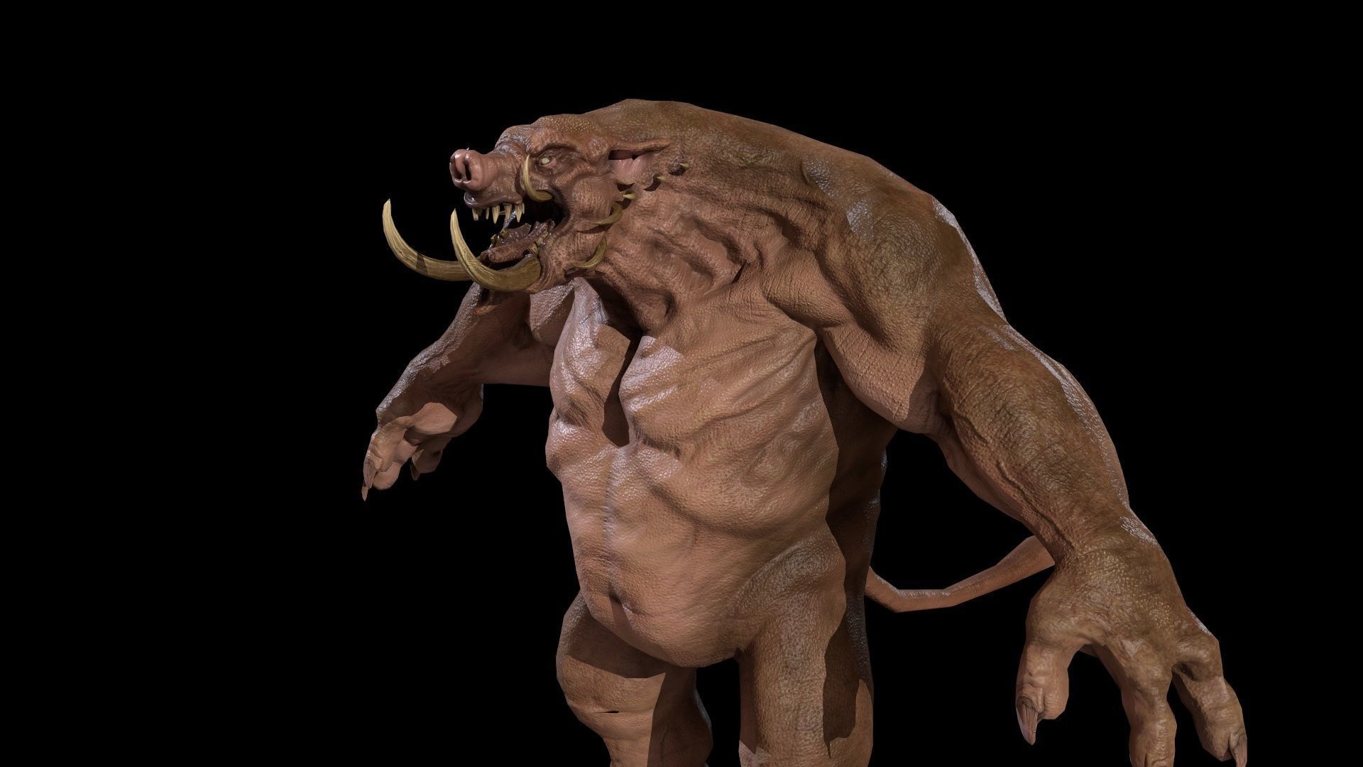 WereBoar mammoth Low-poly 3D model_34