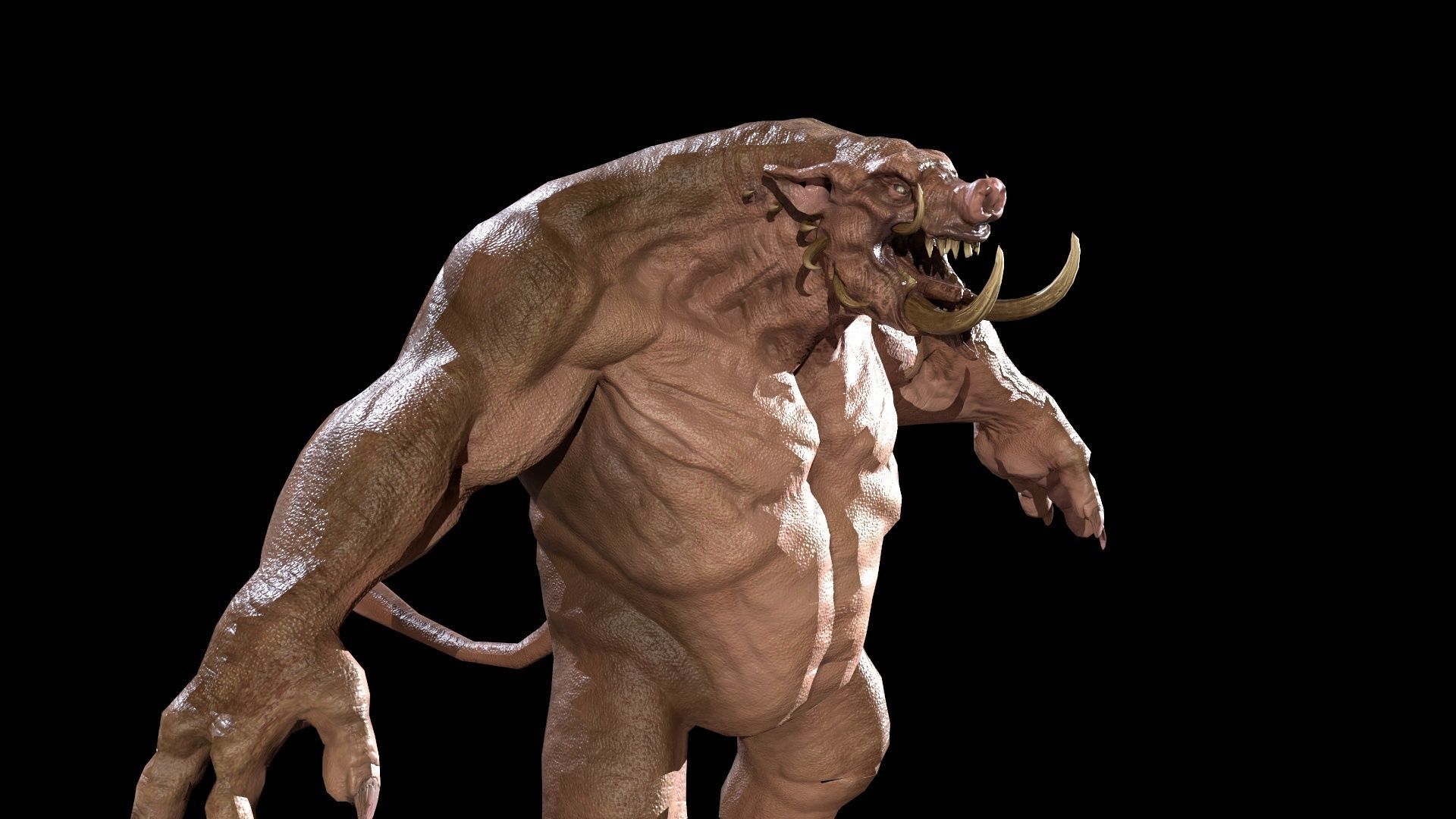 WereBoar mammoth Low-poly 3D model_32