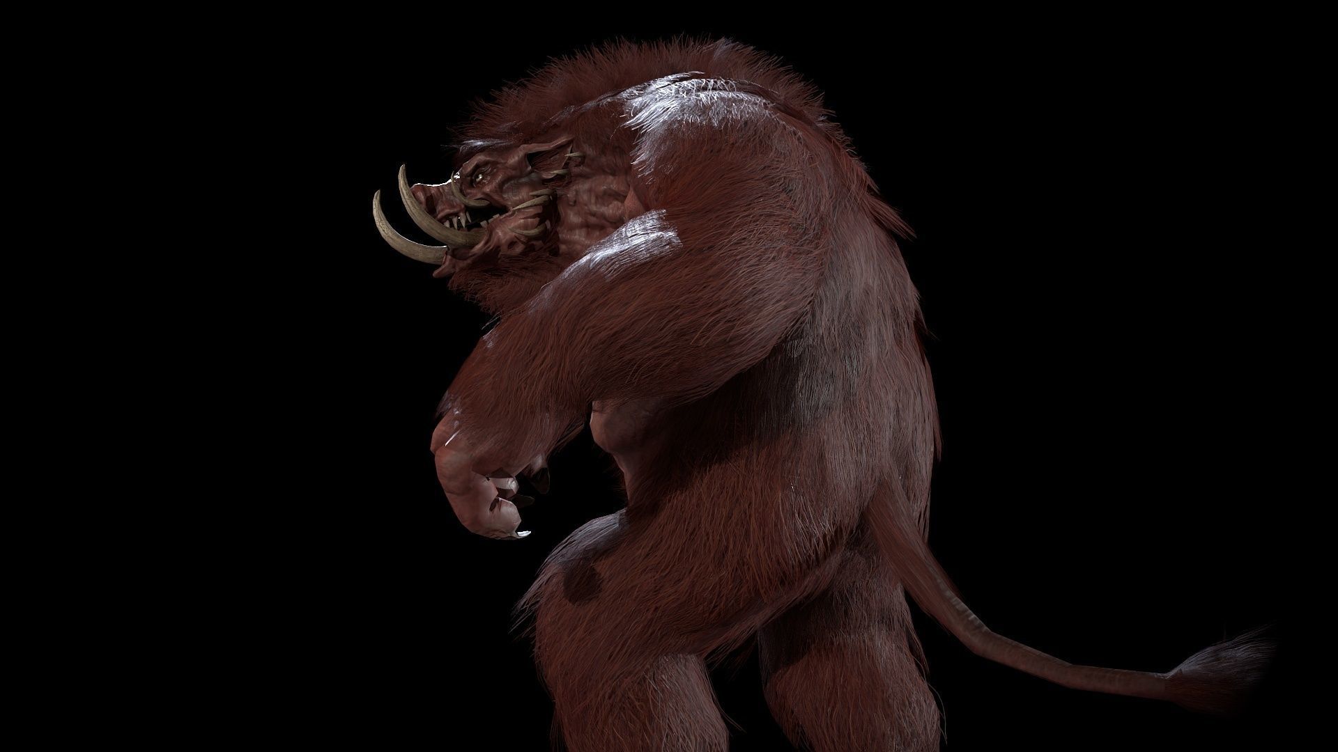 WereBoar mammoth Low-poly 3D model_27