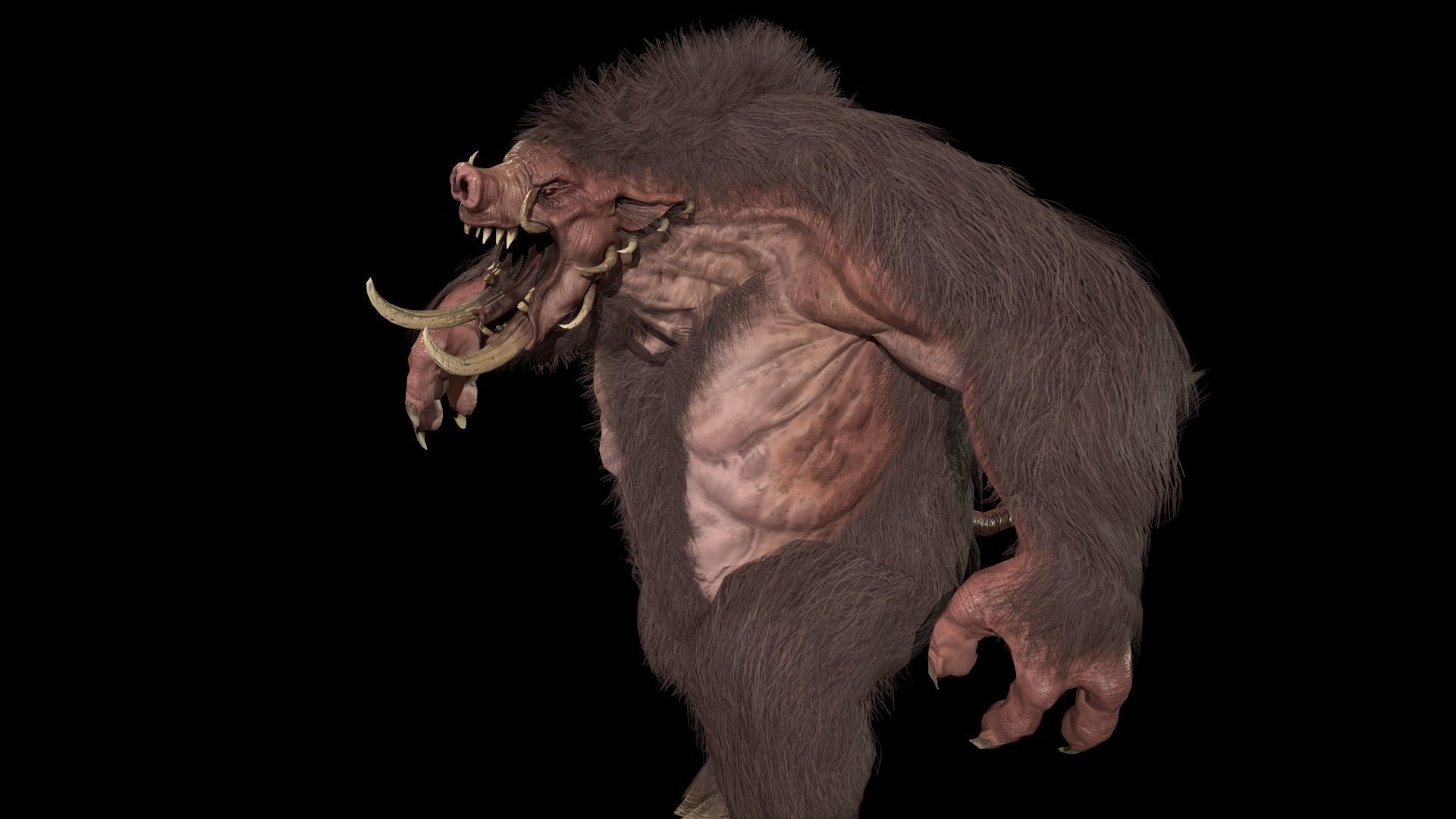 WereBoar mammoth Low-poly 3D model_17