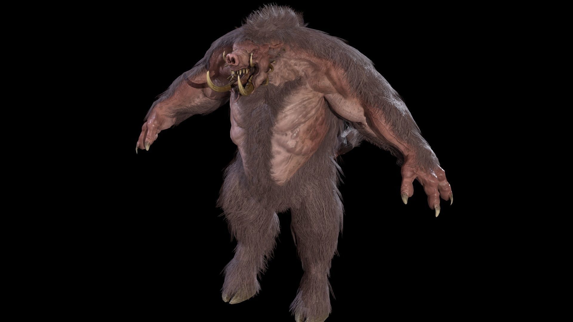 WereBoar mammoth Low-poly 3D model_8