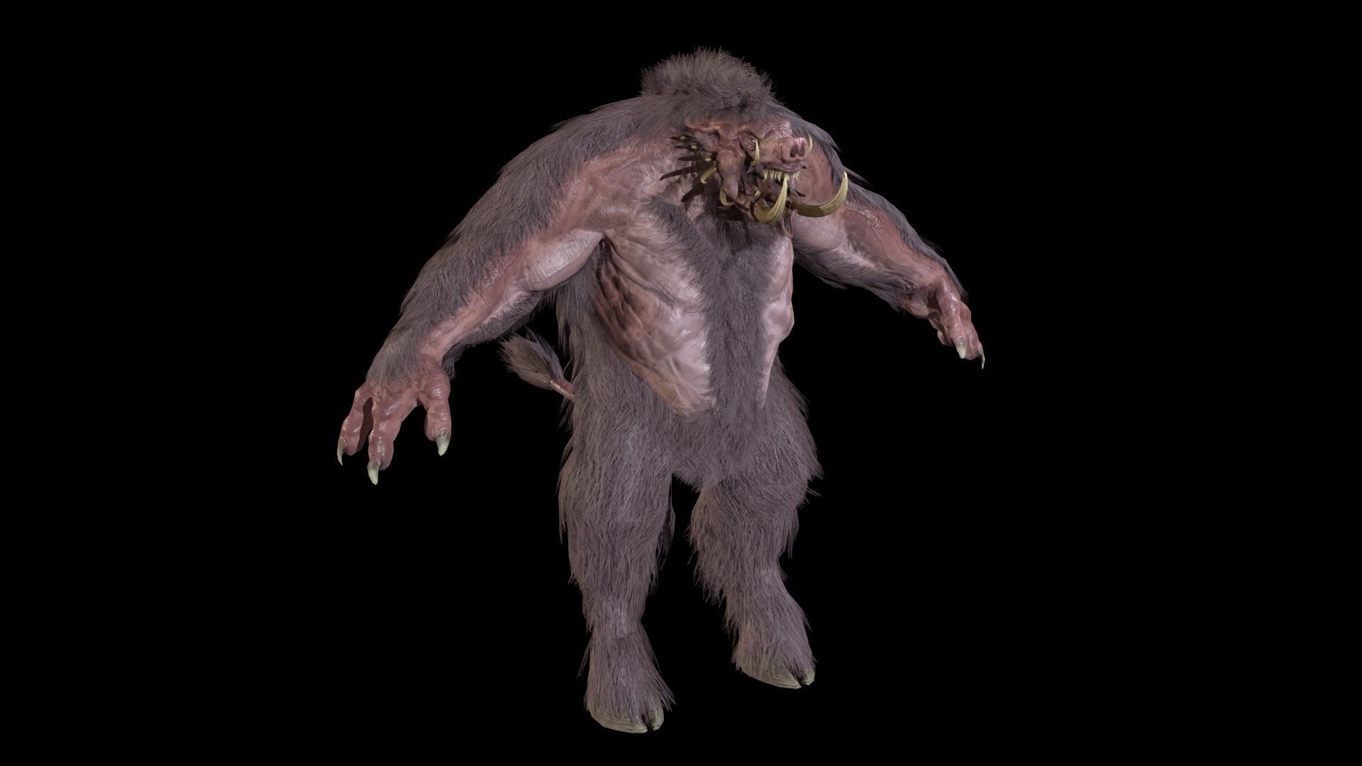 WereBoar mammoth Low-poly 3D model_10