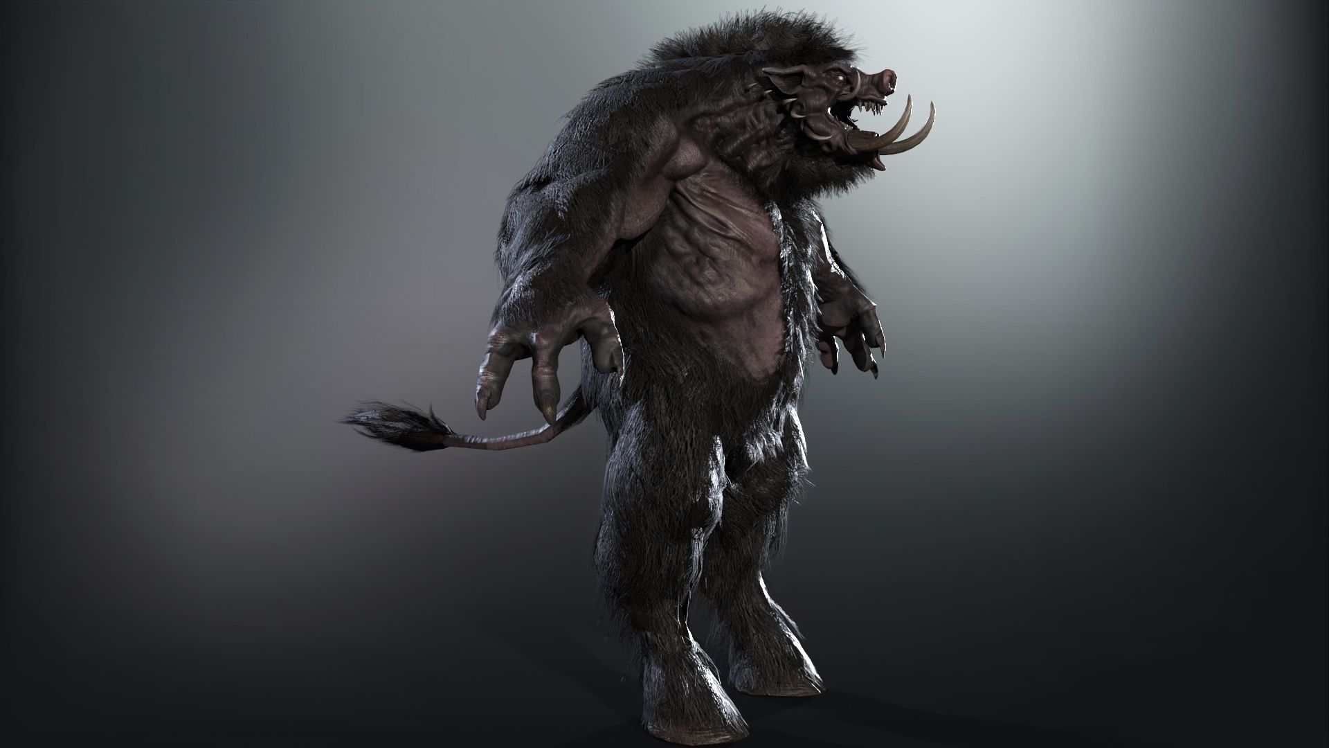WereBoar mammoth Low-poly 3D model_12