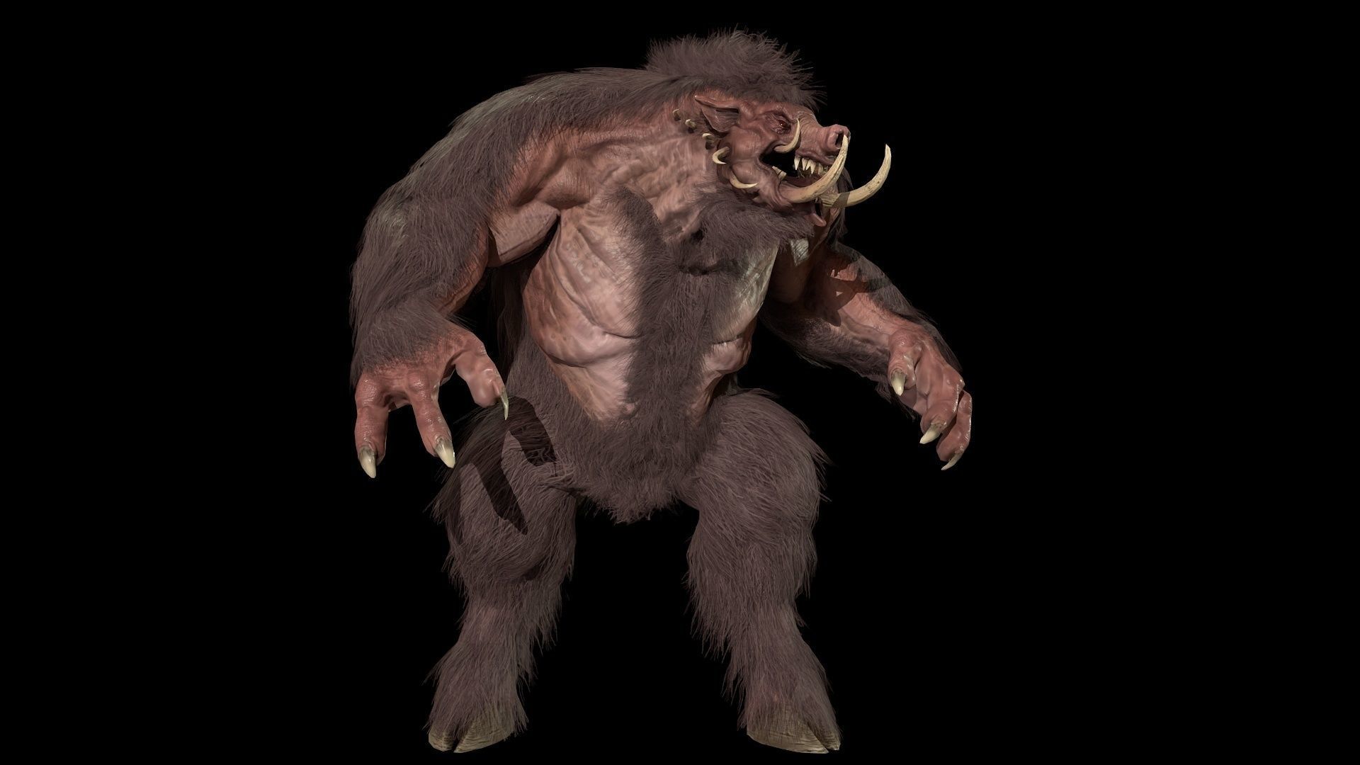 WereBoar mammoth Low-poly 3D model_15