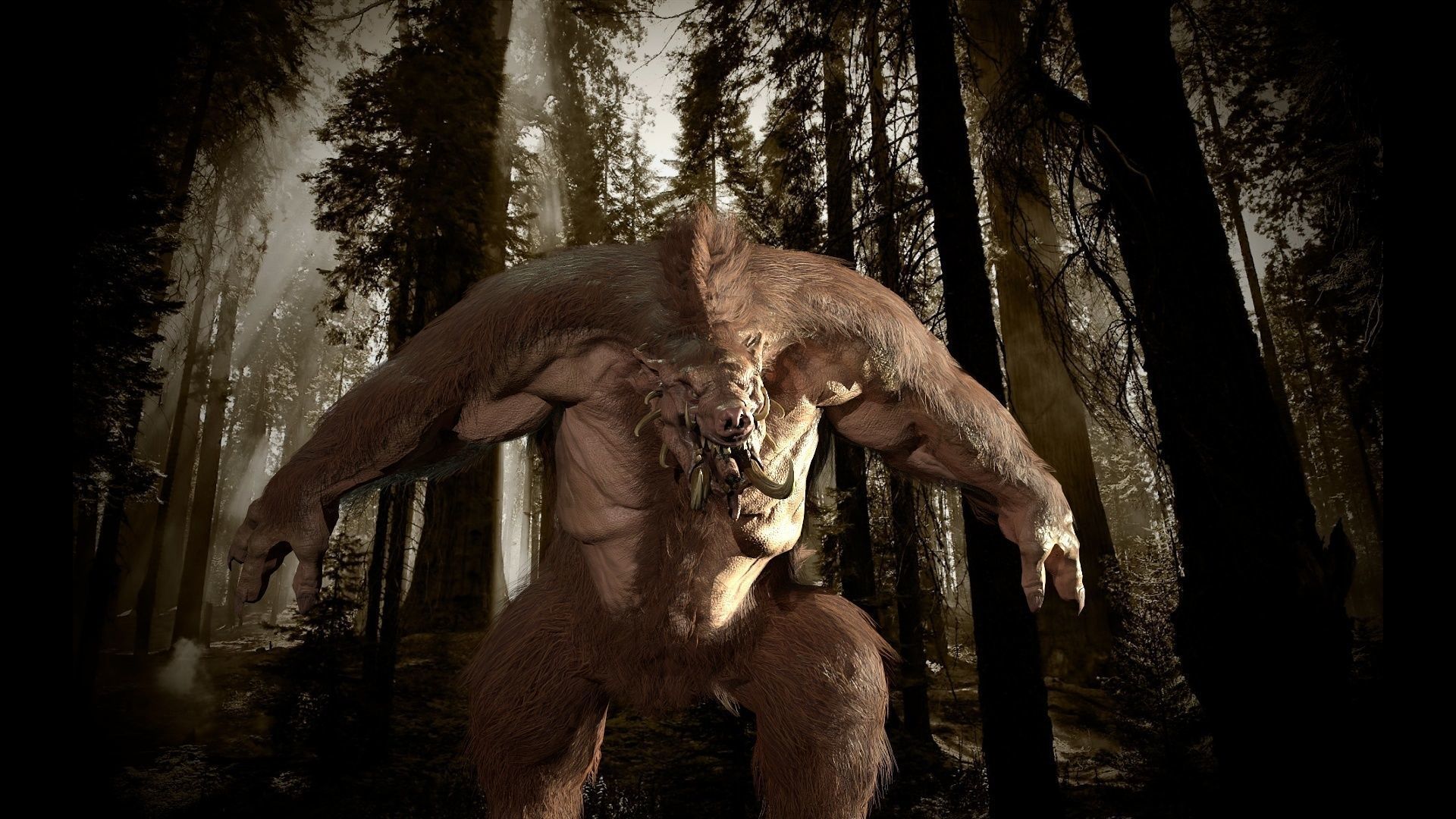 WereBoar mammoth Low-poly 3D model_11