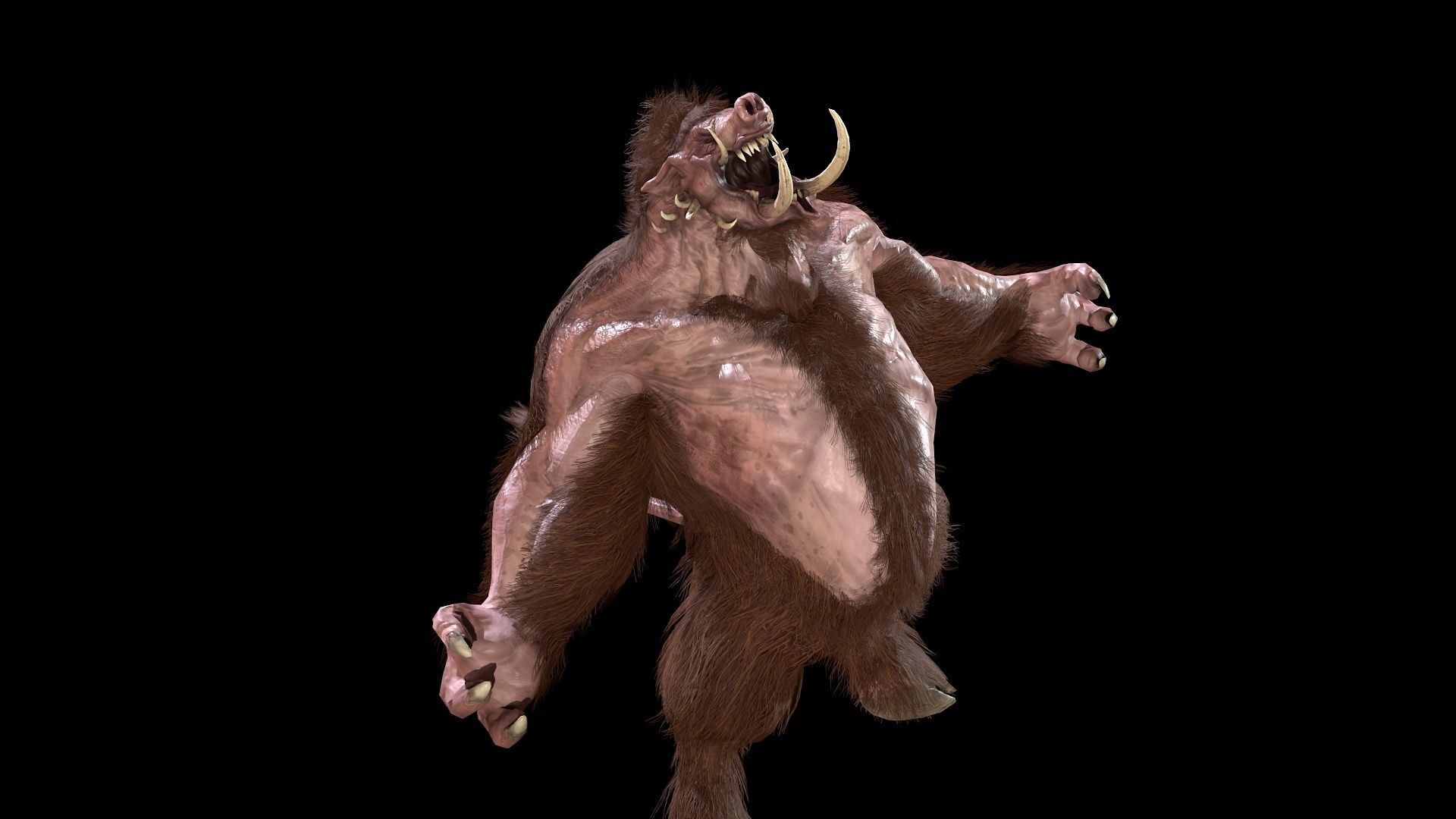 WereBoar mammoth Low-poly 3D model_29