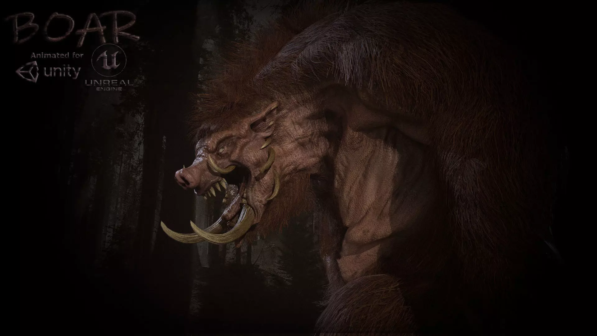 WereBoar mammoth Low-poly 3D model_0