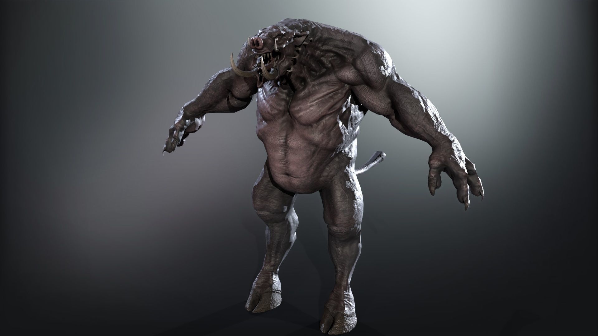 WereBoar mammoth Low-poly 3D model_16