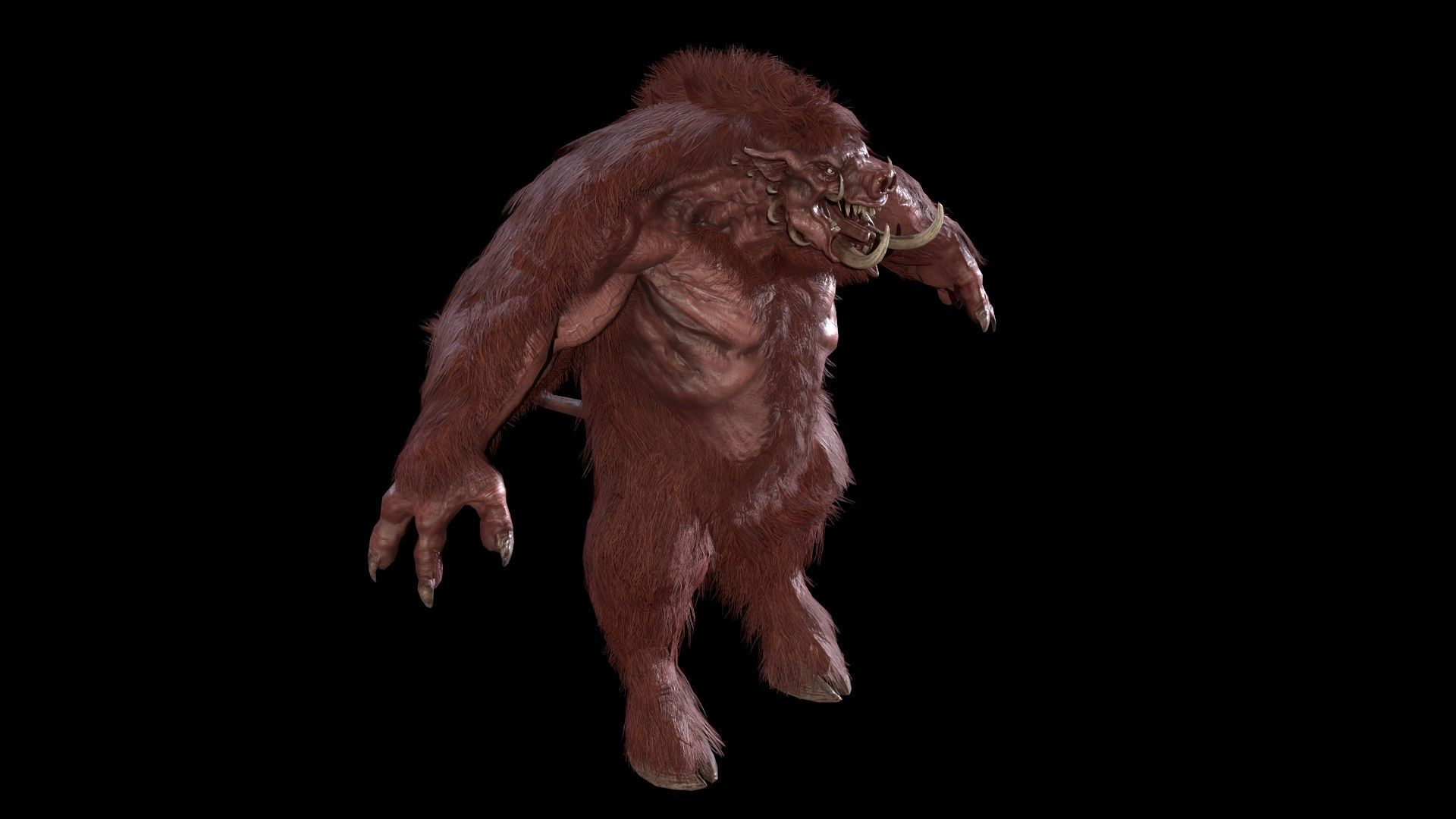 WereBoar mammoth Low-poly 3D model_40