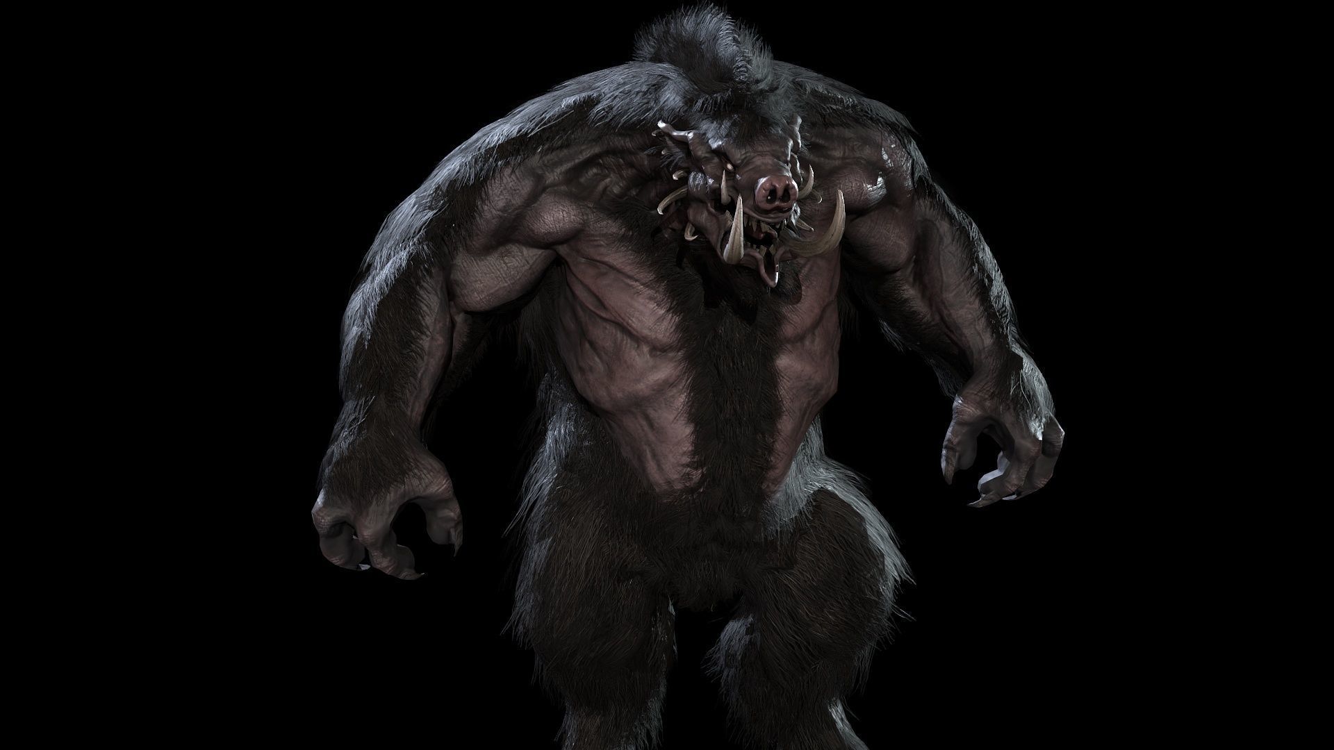 WereBoar mammoth Low-poly 3D model_21