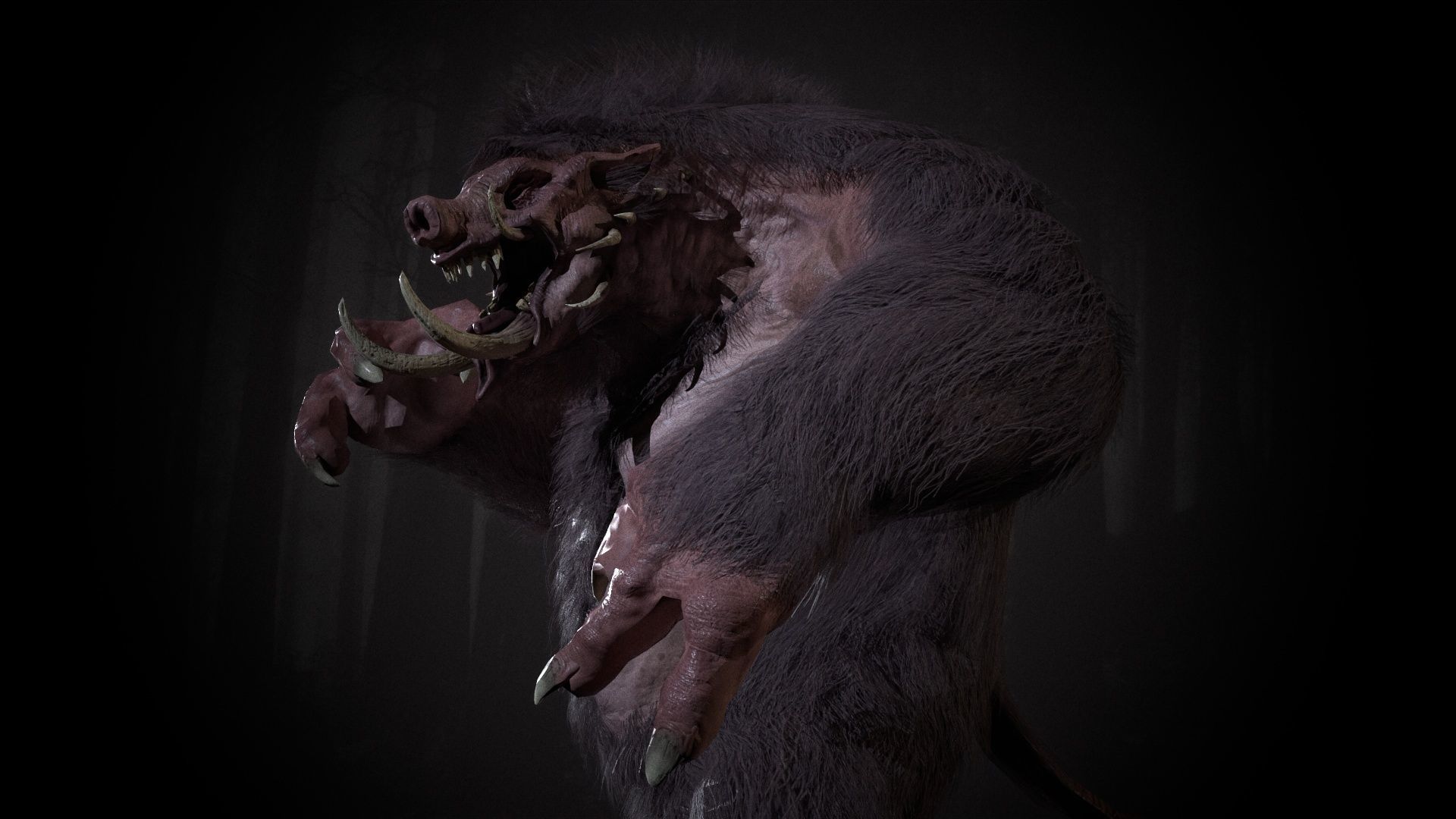 WereBoar mammoth Low-poly 3D model_46