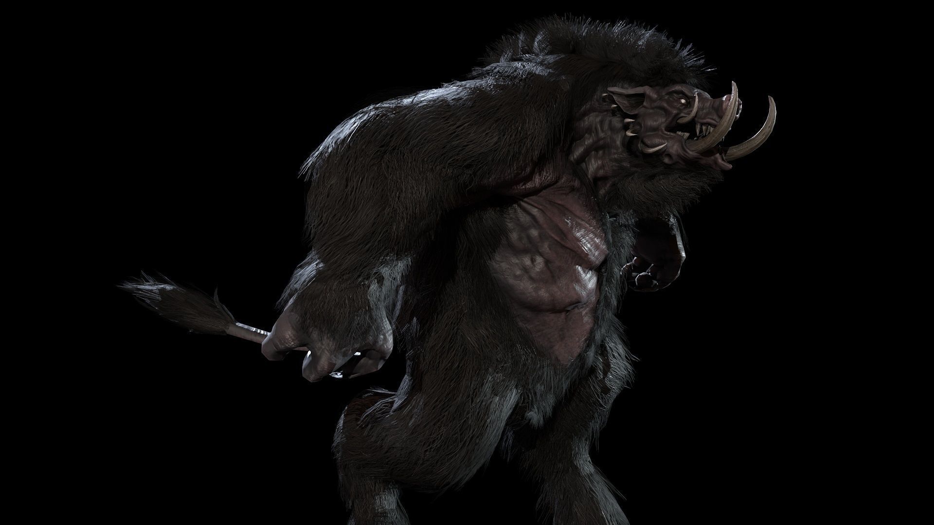 WereBoar mammoth Low-poly 3D model_19
