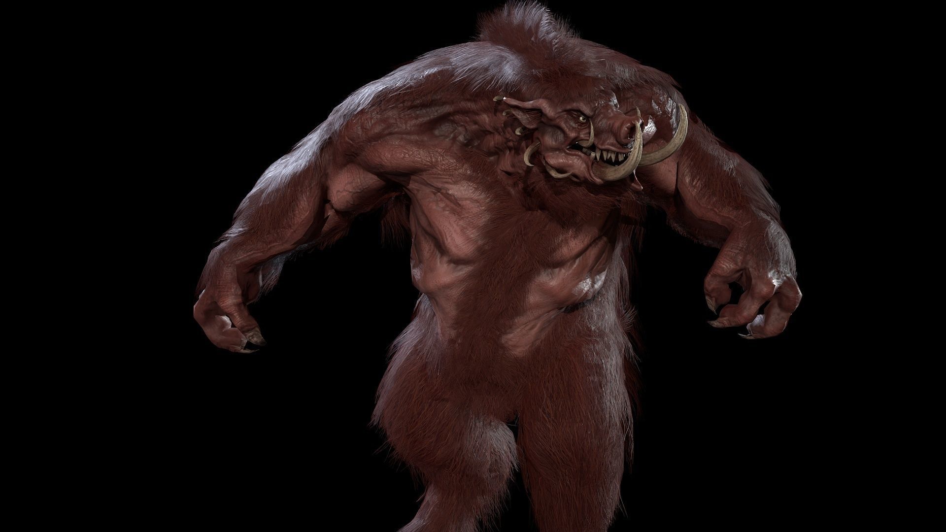 WereBoar mammoth Low-poly 3D model_25