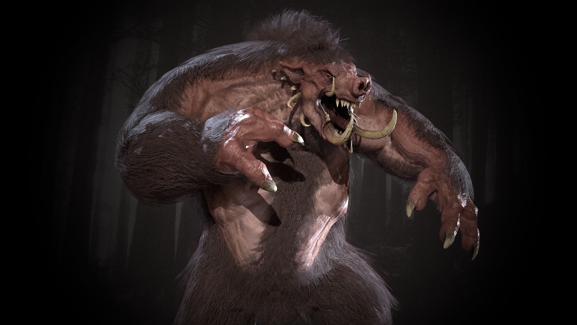 WereBoar mammoth Low-poly 3D model_44