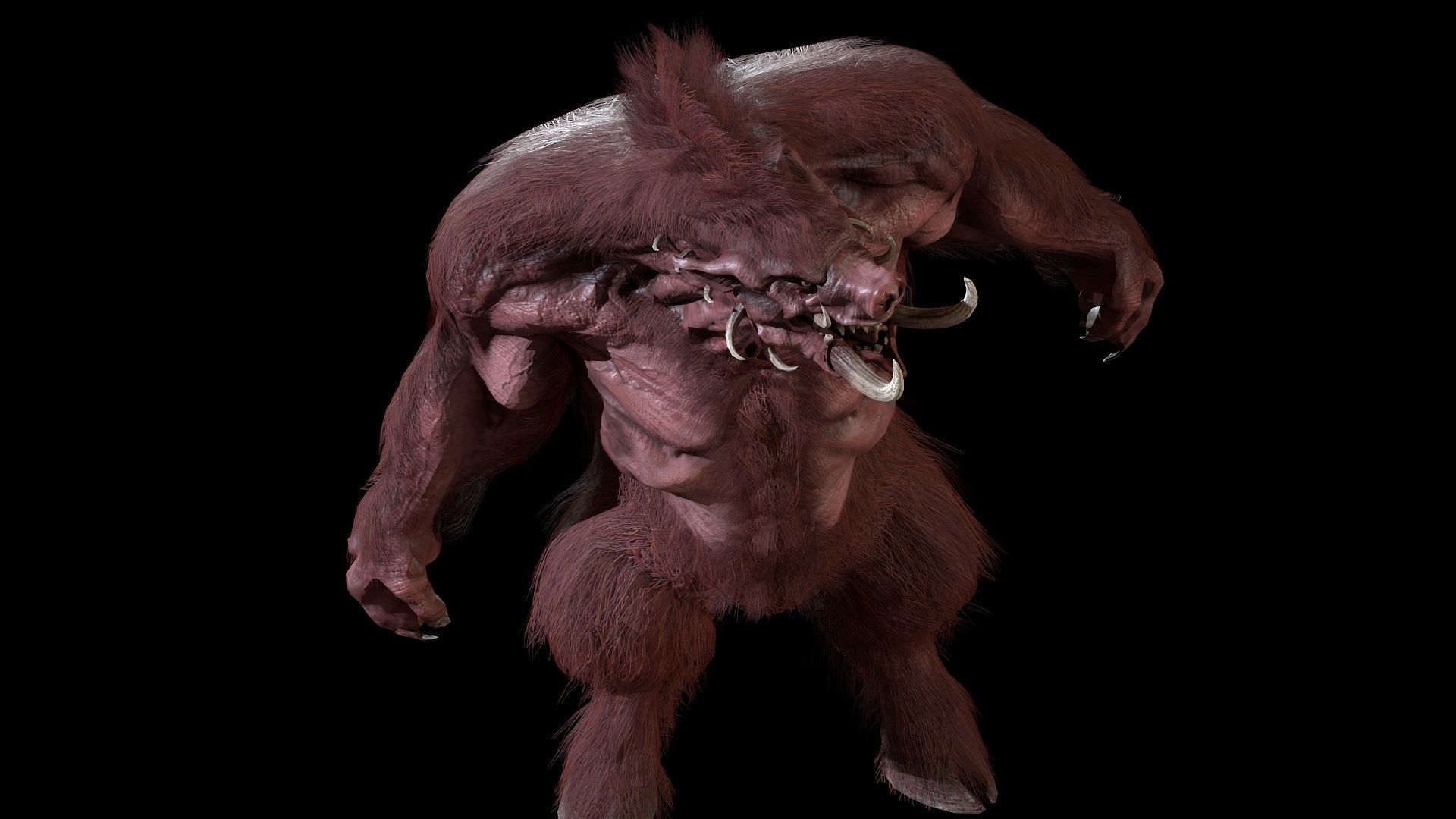 WereBoar mammoth Low-poly 3D model_23