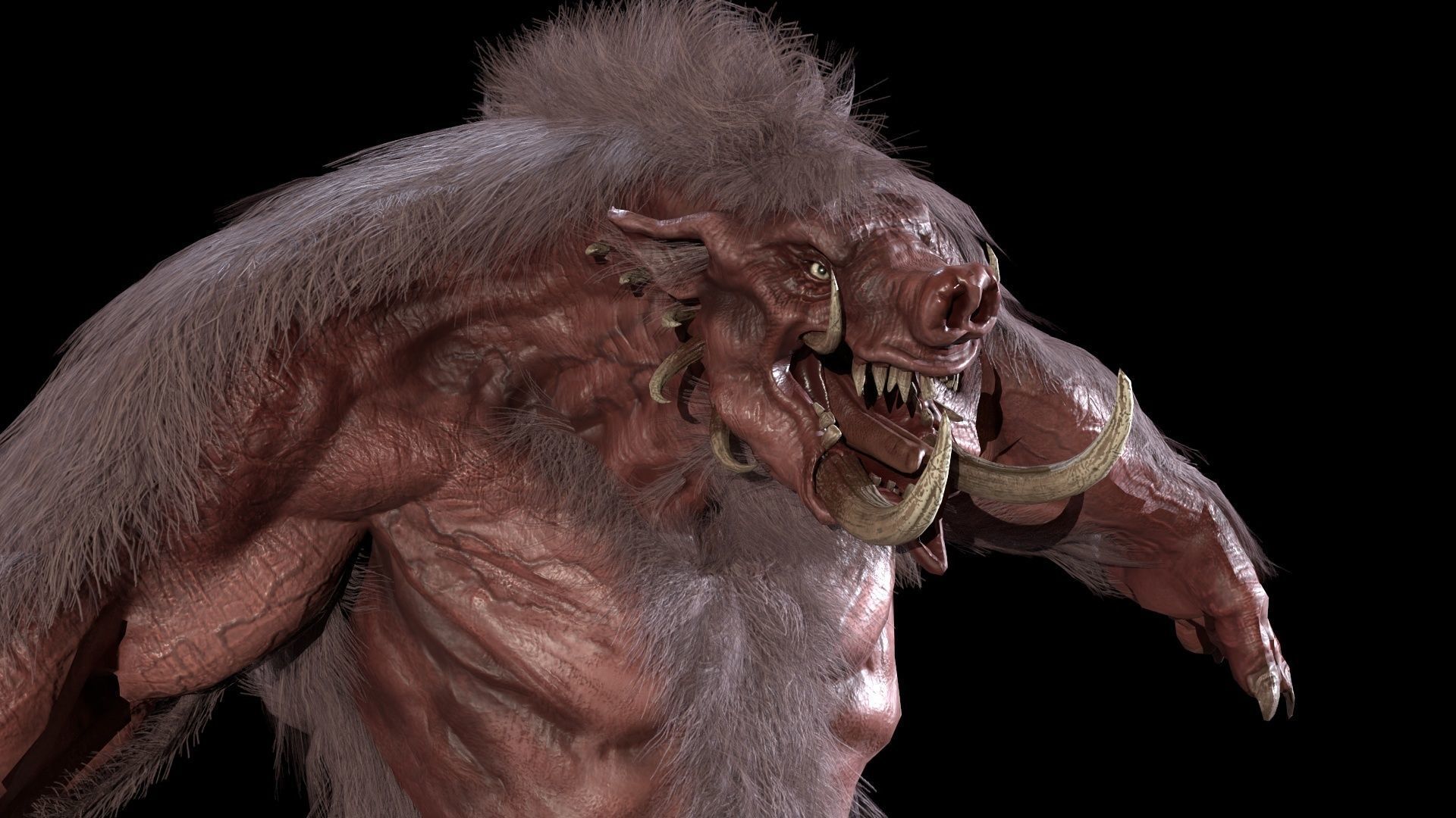 WereBoar mammoth Low-poly 3D model_42