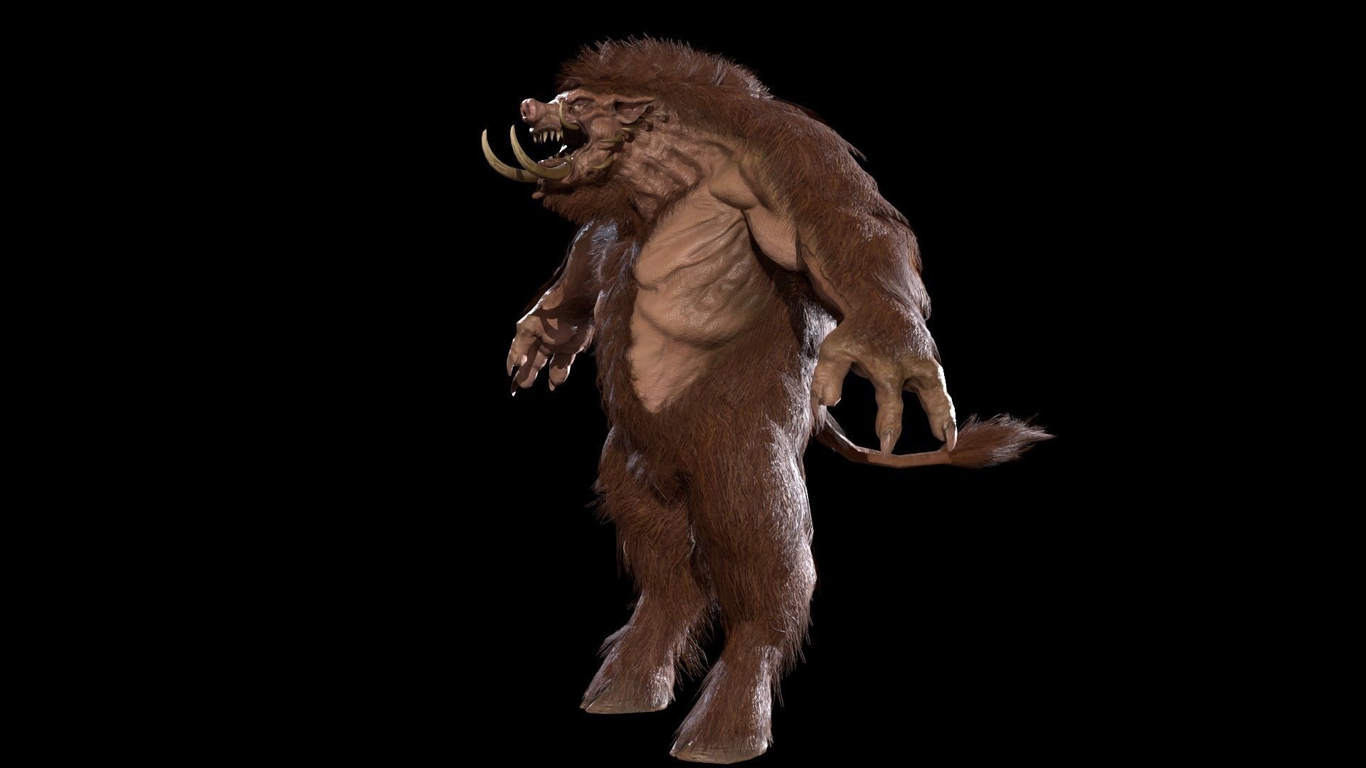 WereBoar mammoth Low-poly 3D model_28