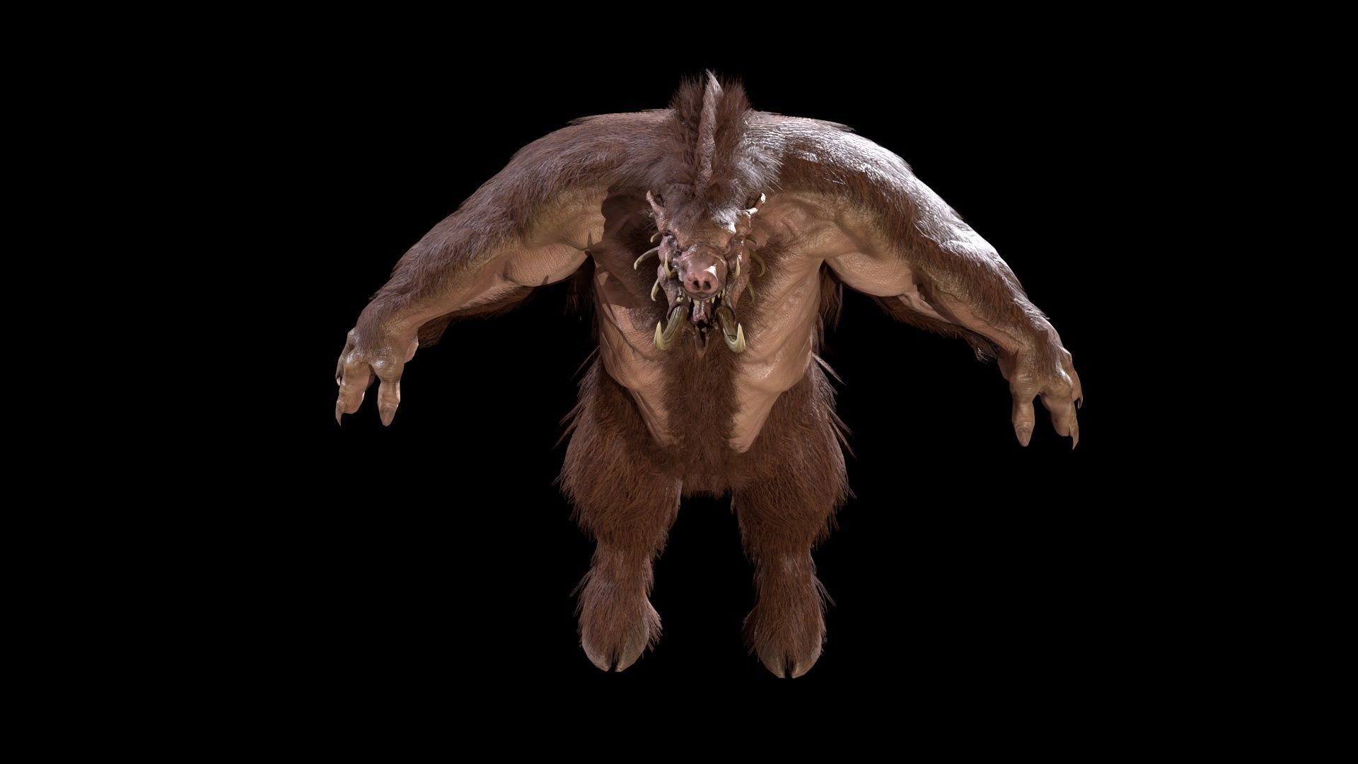 WereBoar mammoth Low-poly 3D model_22