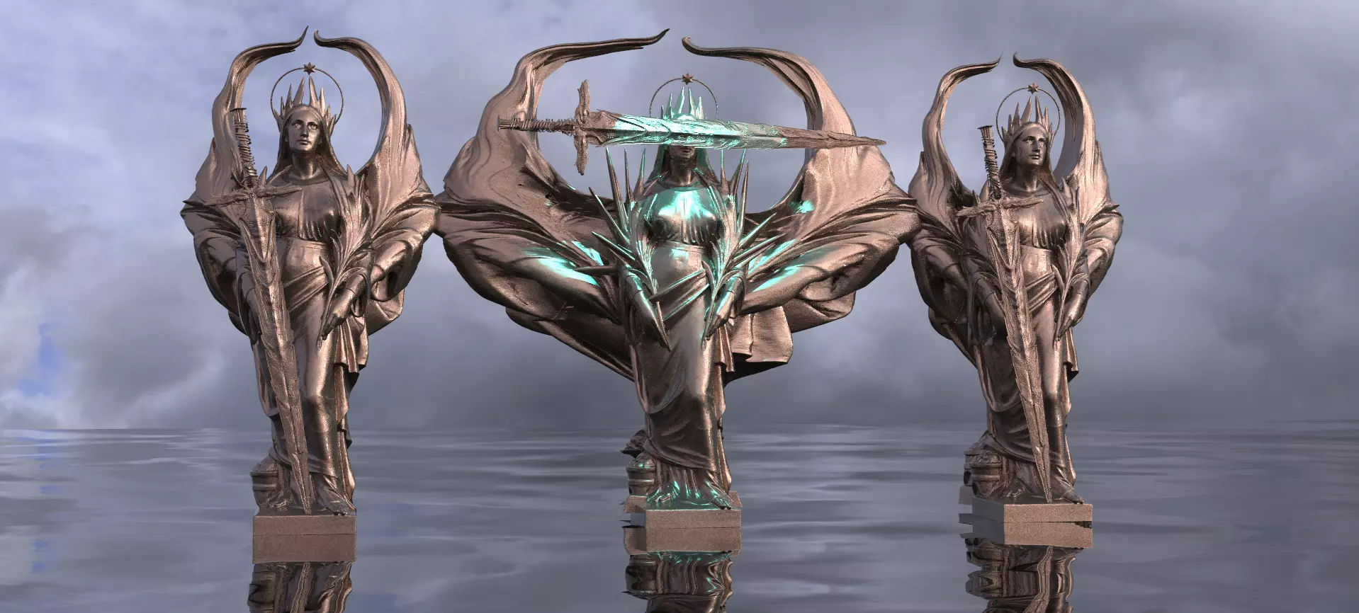 Lady of the Lake Power Handing Excalibur 2 designs 3D model_0