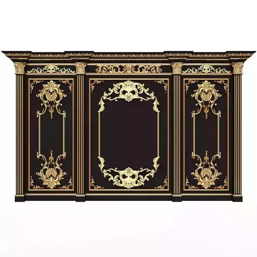 Boiserie Classic Panels and Decorative Crafts Wood 03 Low-poly 3D model