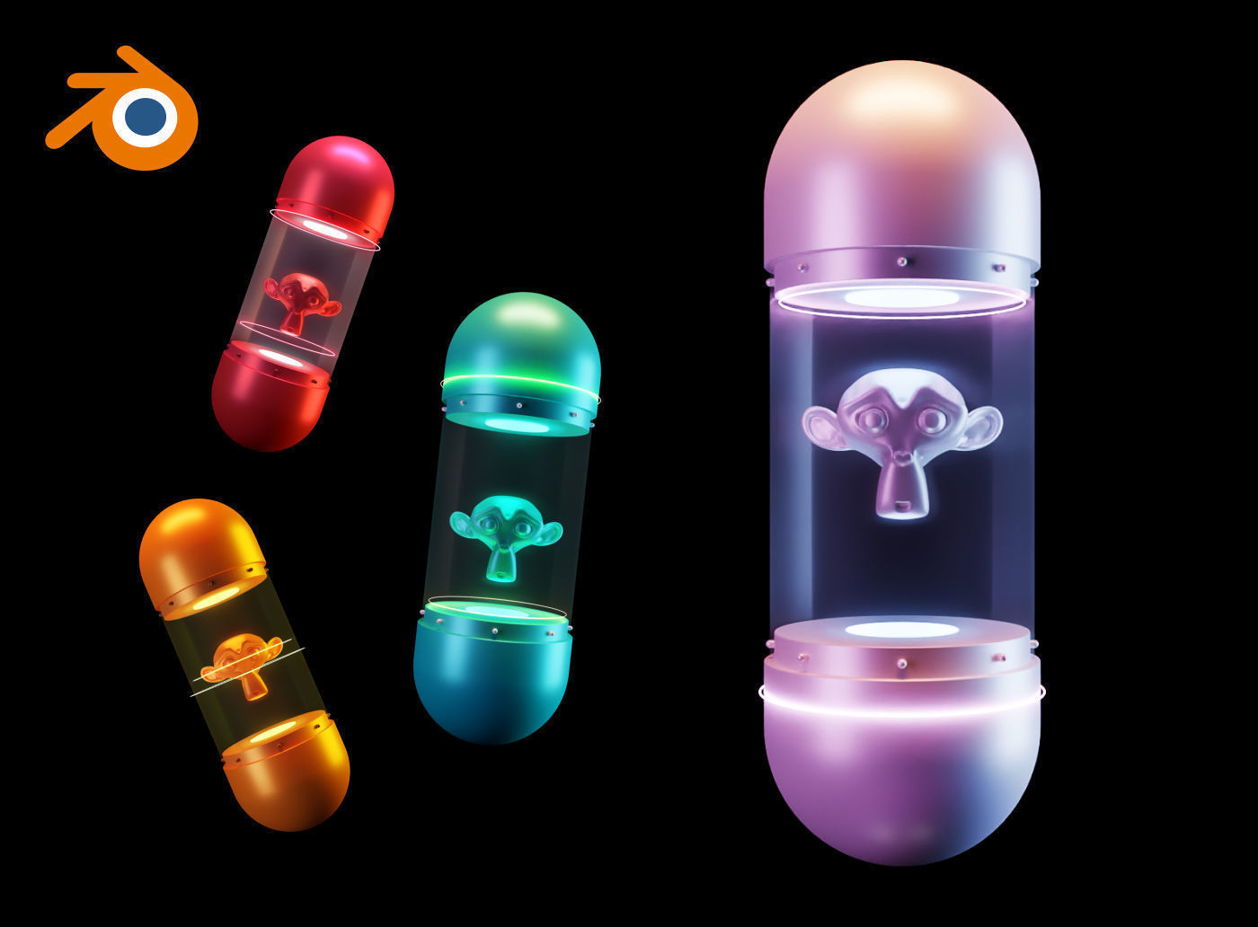 NFT CAPSULE animated template for Blender 3D model_4