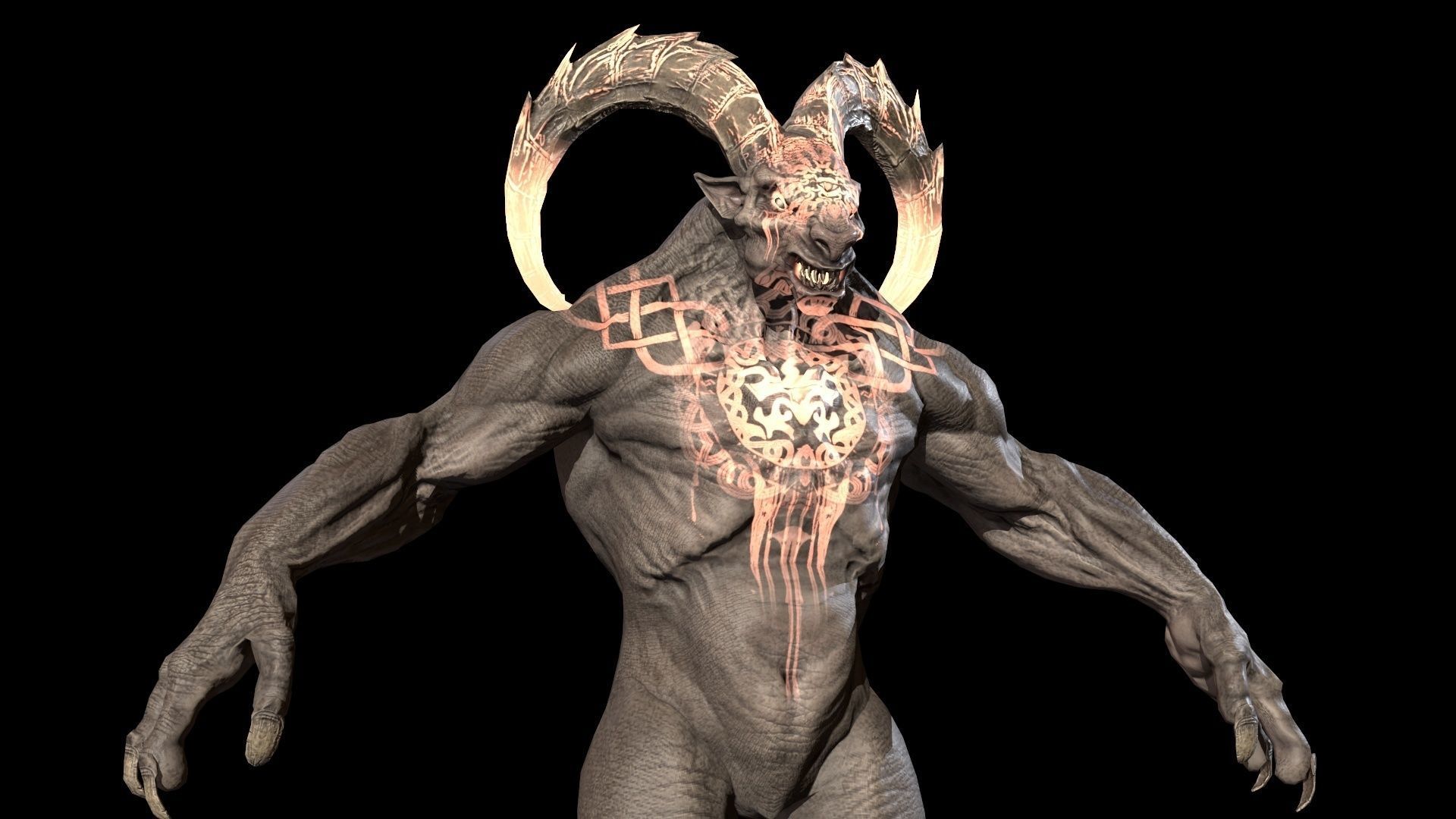 Baphomet demon Low-poly 3D model_15