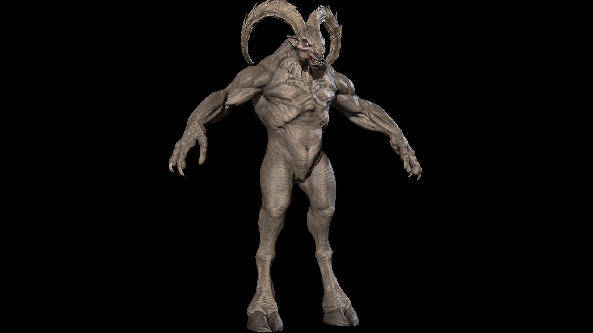 Baphomet demon Low-poly 3D model_13