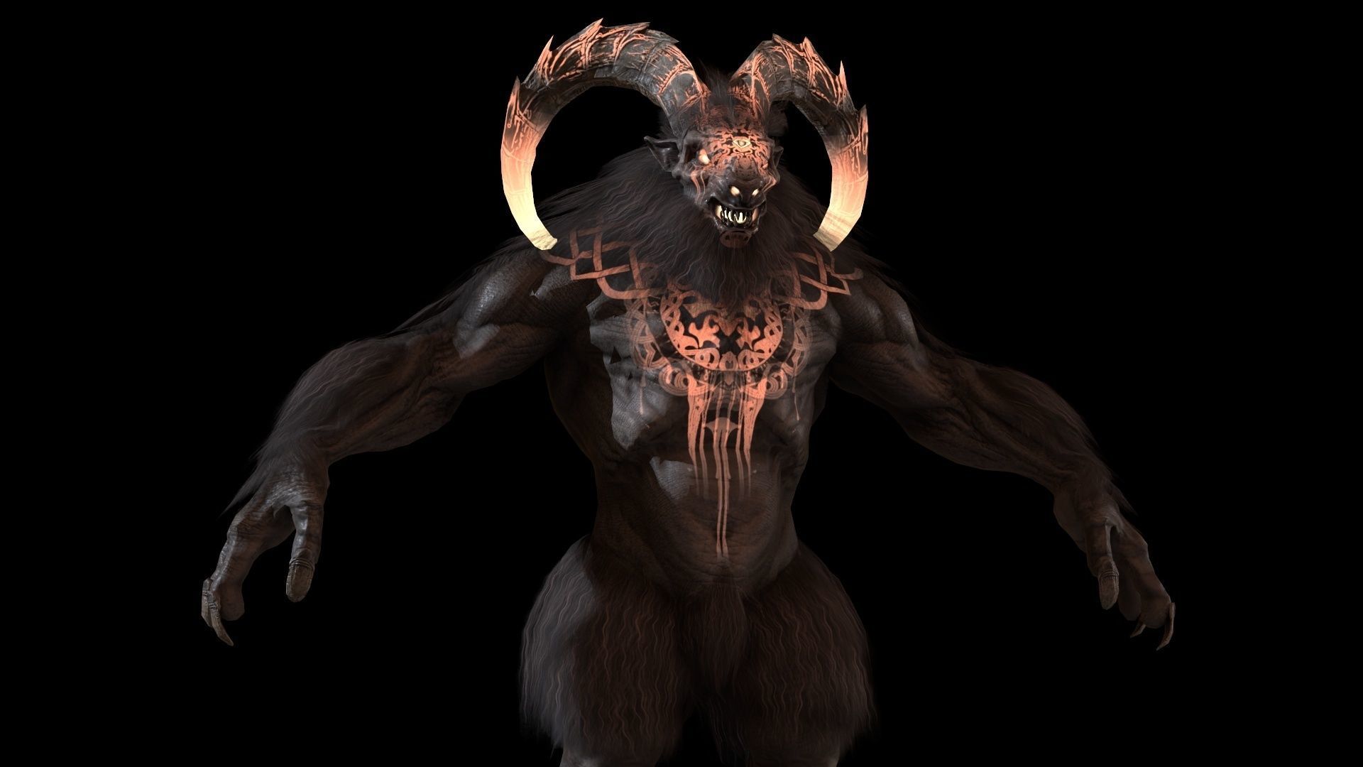 Baphomet demon Low-poly 3D model_27