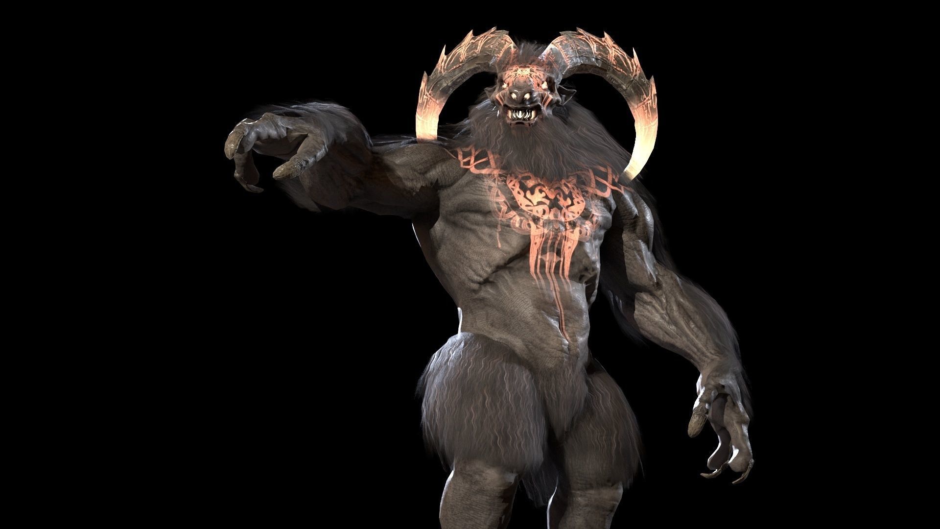 Baphomet demon Low-poly 3D model_33