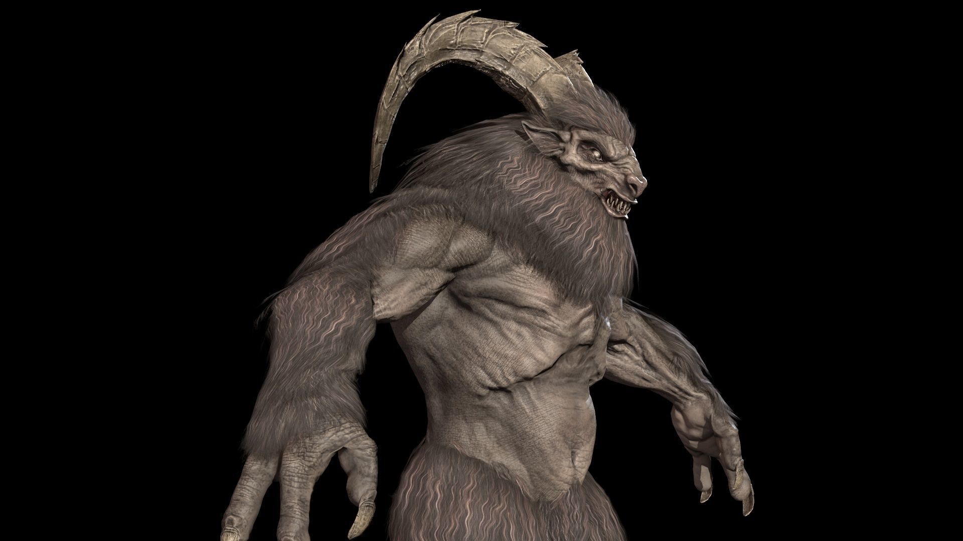 Baphomet demon Low-poly 3D model_17