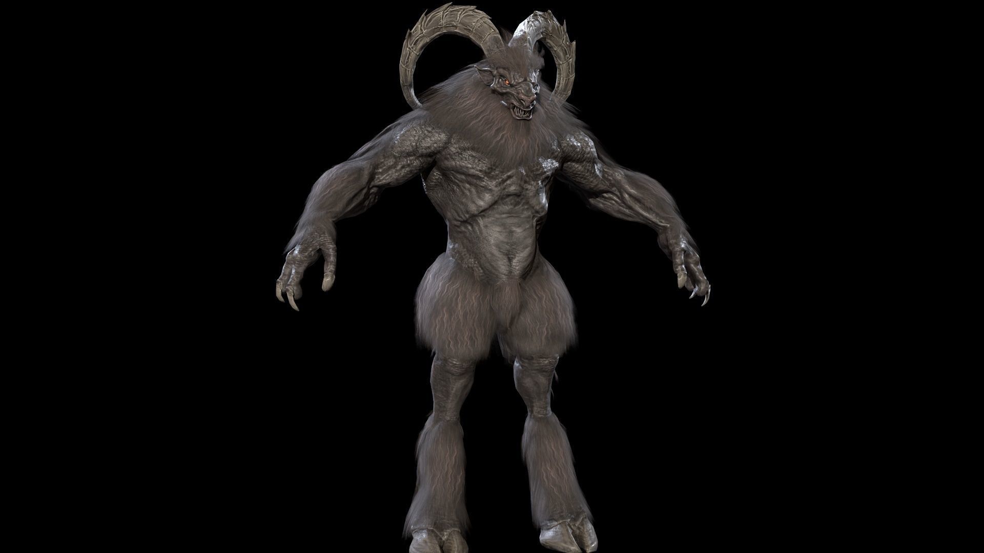 Baphomet demon Low-poly 3D model_14