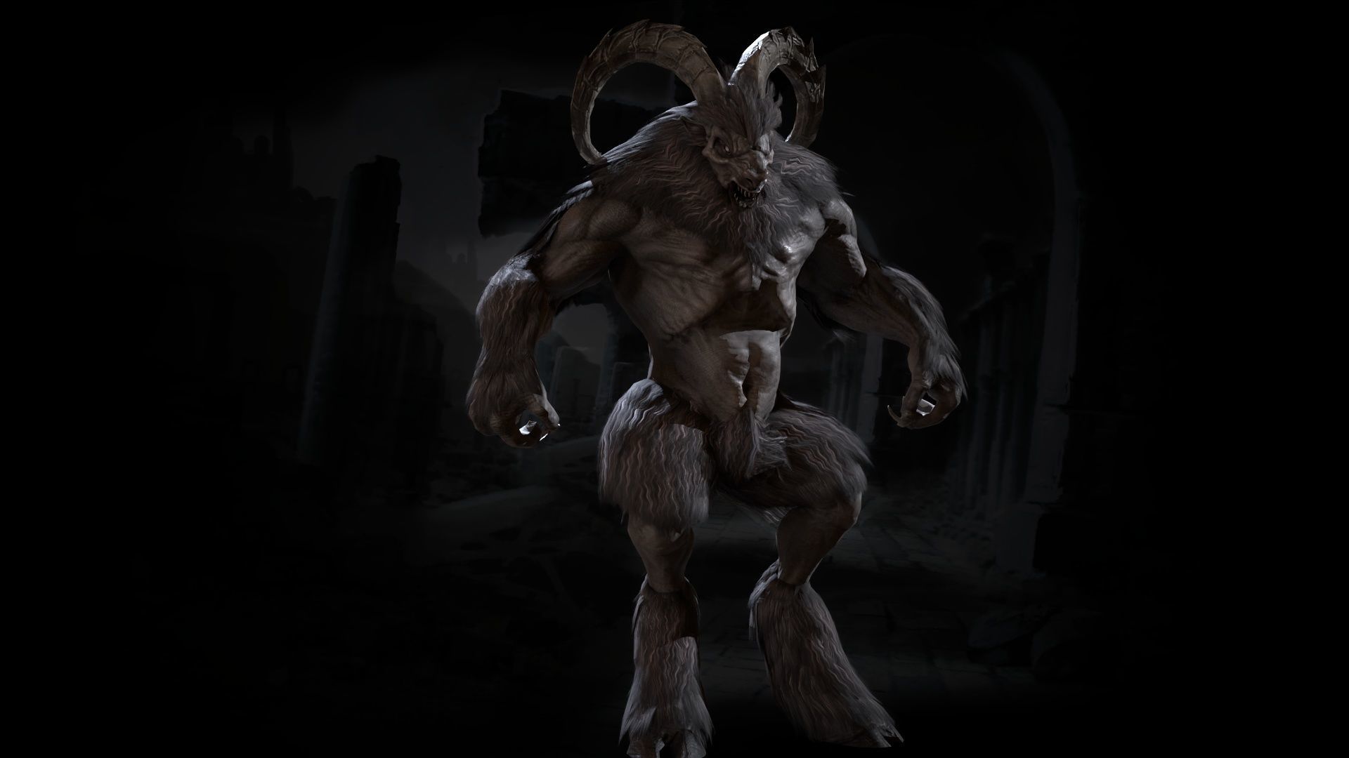 Baphomet demon Low-poly 3D model_28