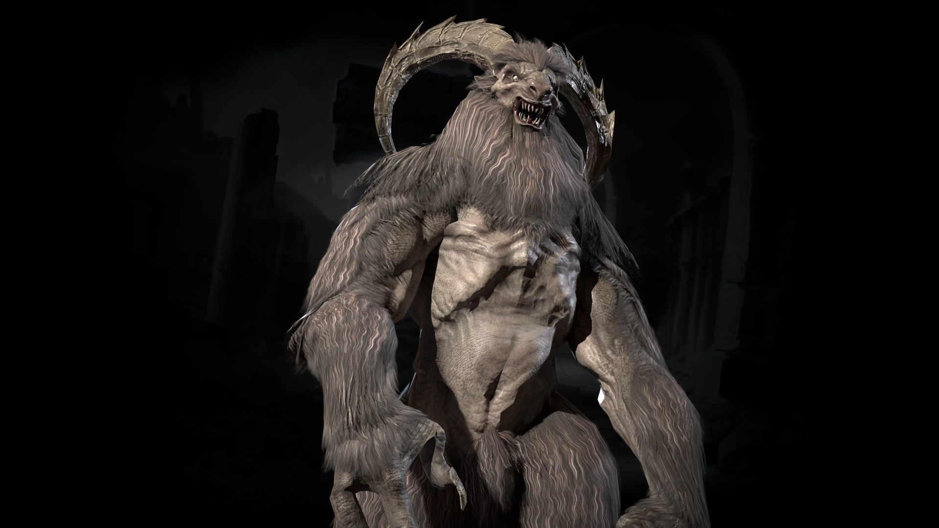 Baphomet demon Low-poly 3D model_26