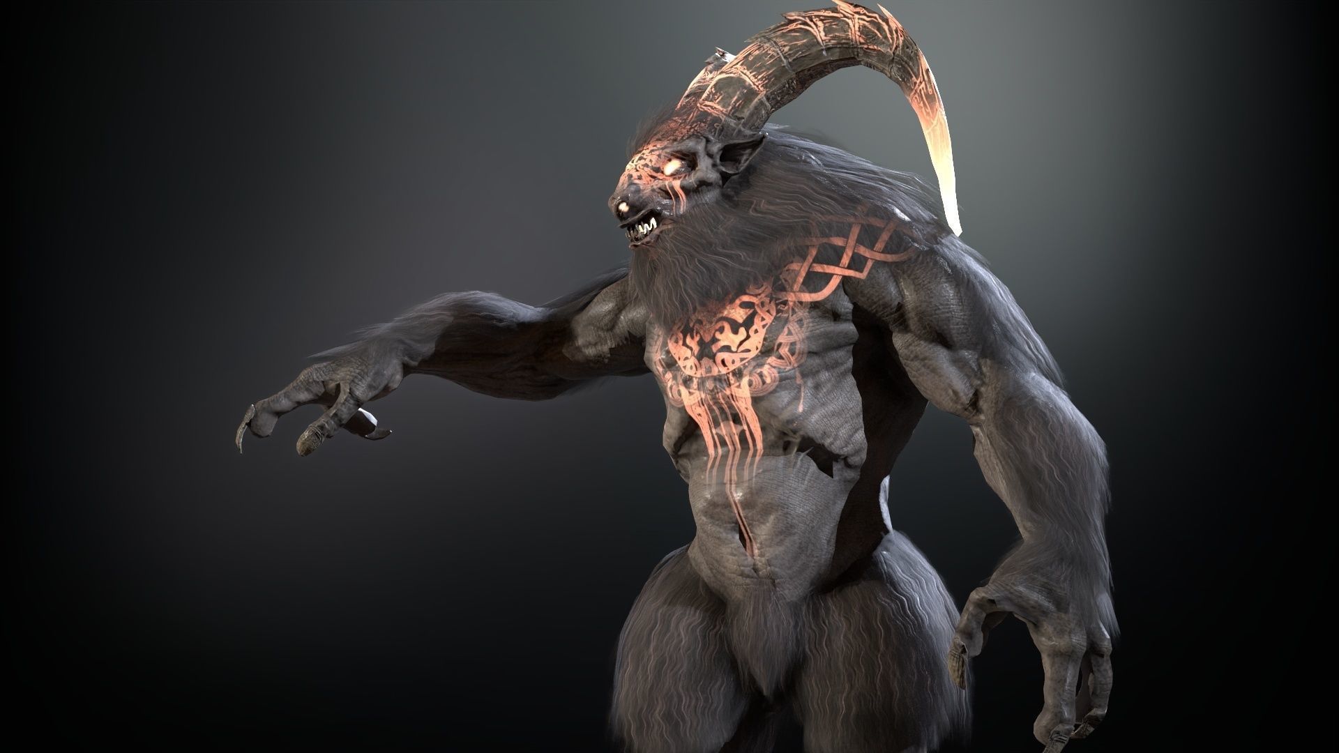 Baphomet demon Low-poly 3D model_31