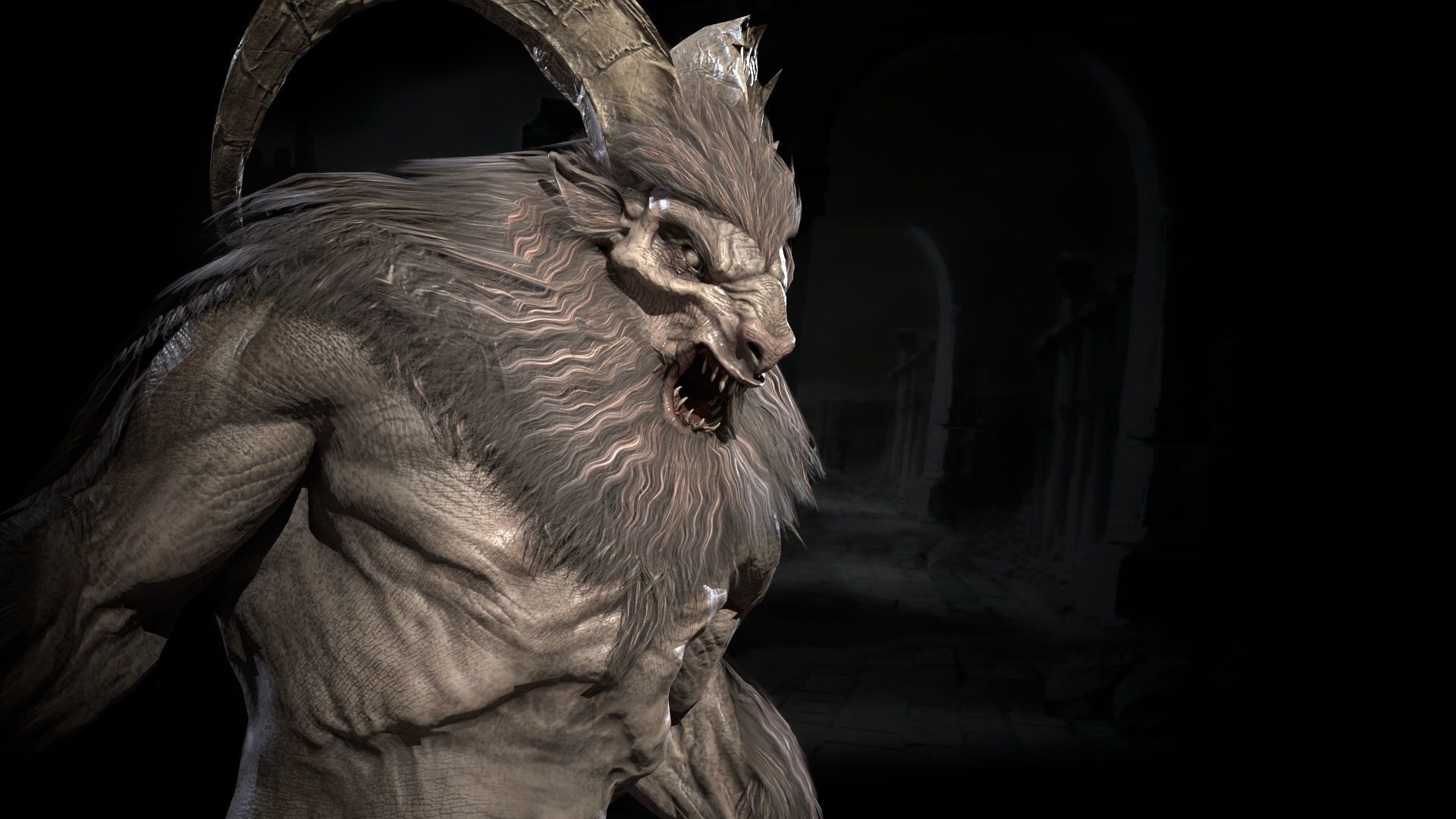 Baphomet demon Low-poly 3D model_32