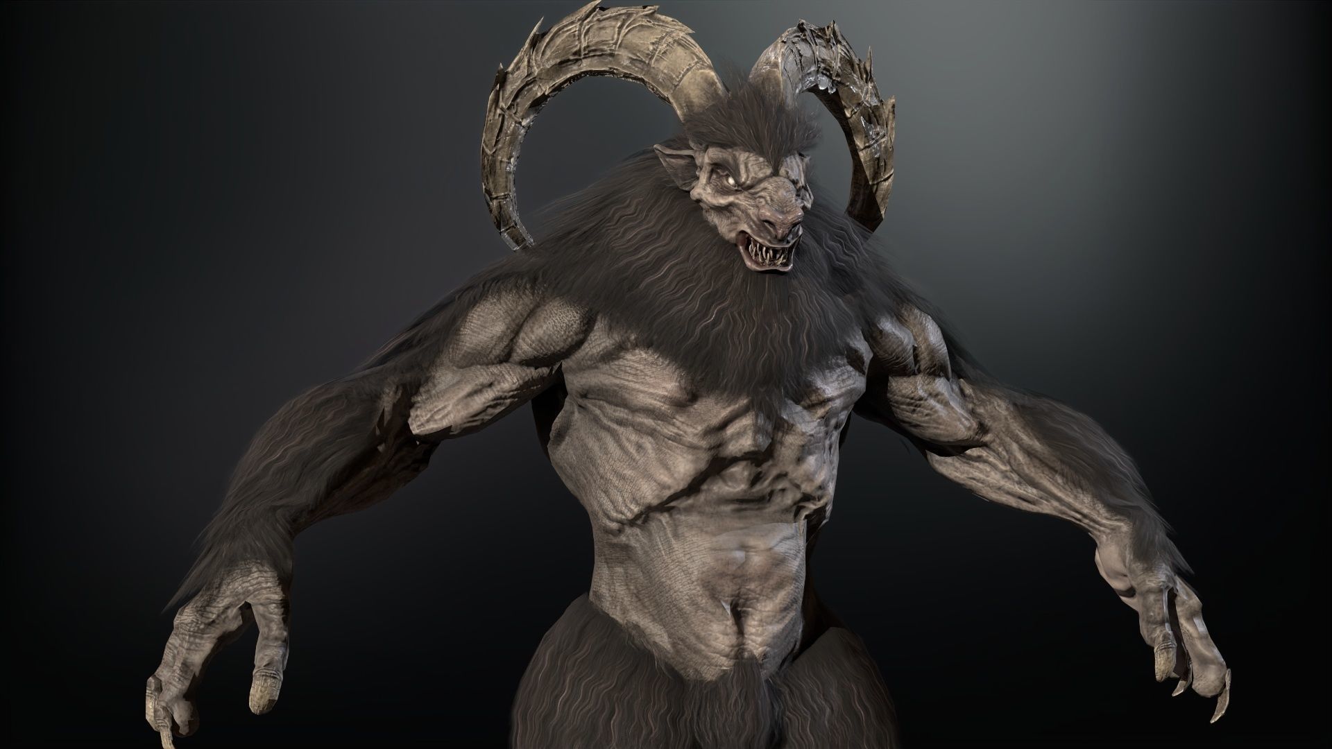 Baphomet demon Low-poly 3D model_5
