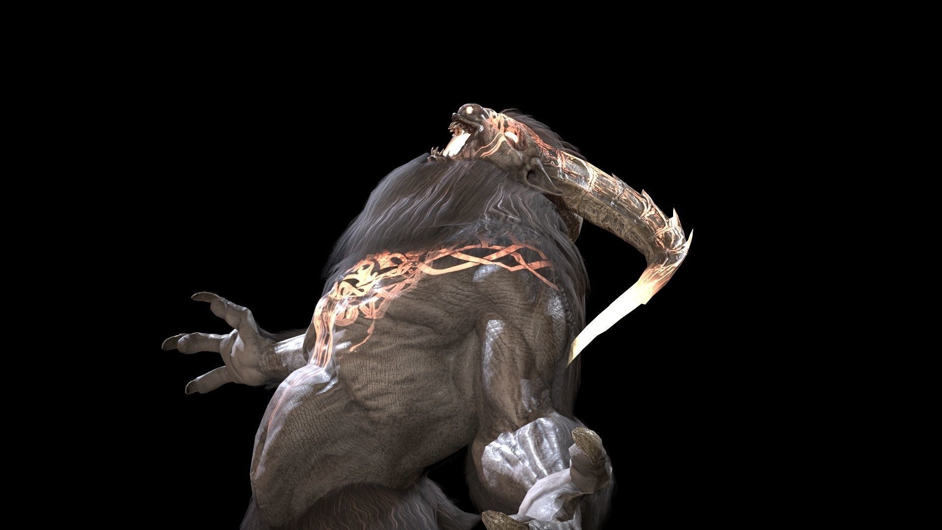 Baphomet demon Low-poly 3D model_37