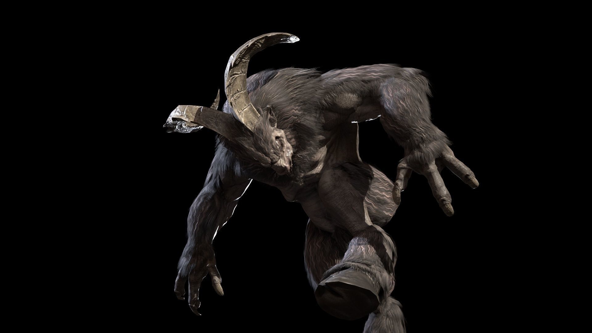 Baphomet demon Low-poly 3D model_24