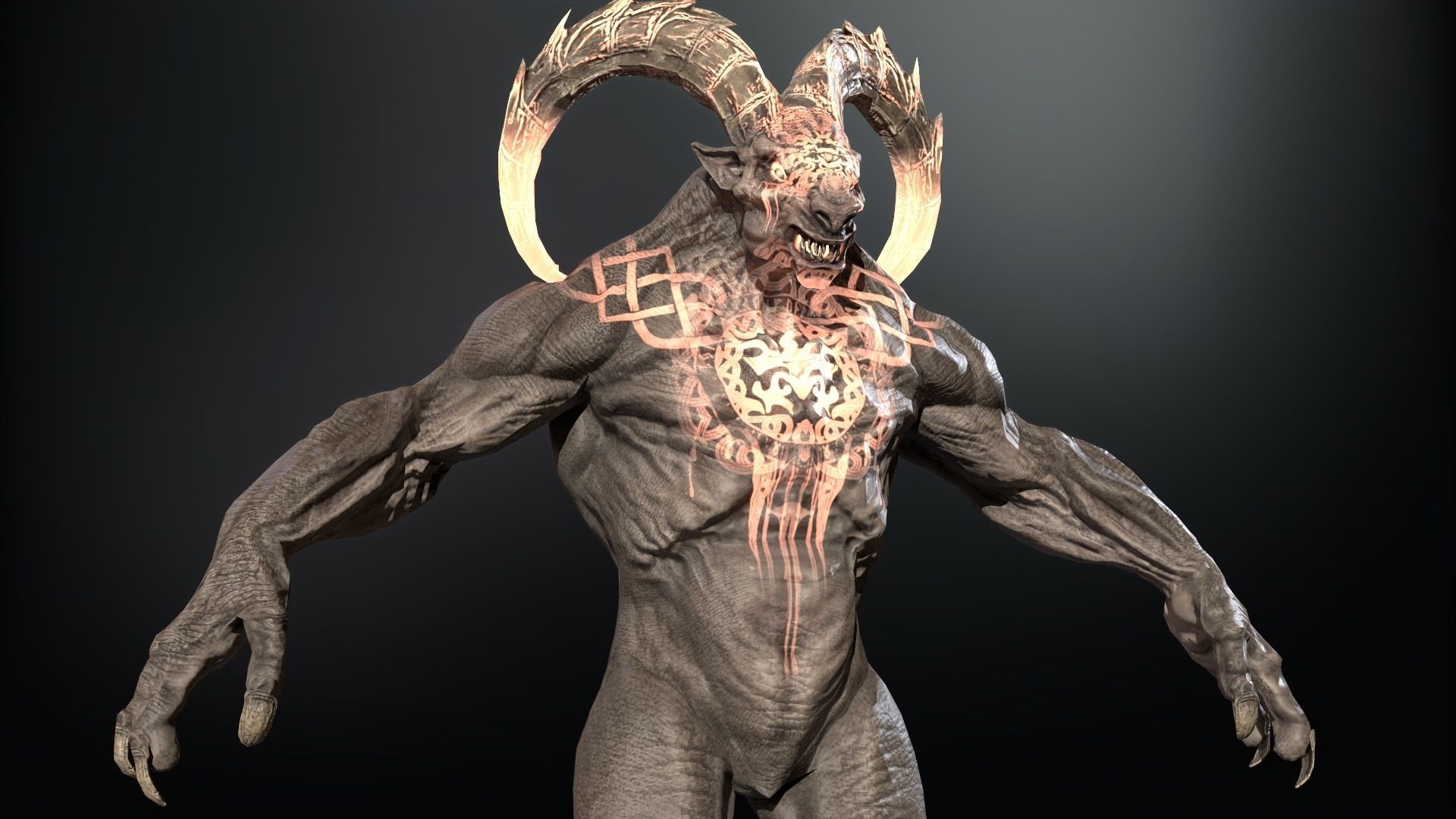 Baphomet demon Low-poly 3D model_7