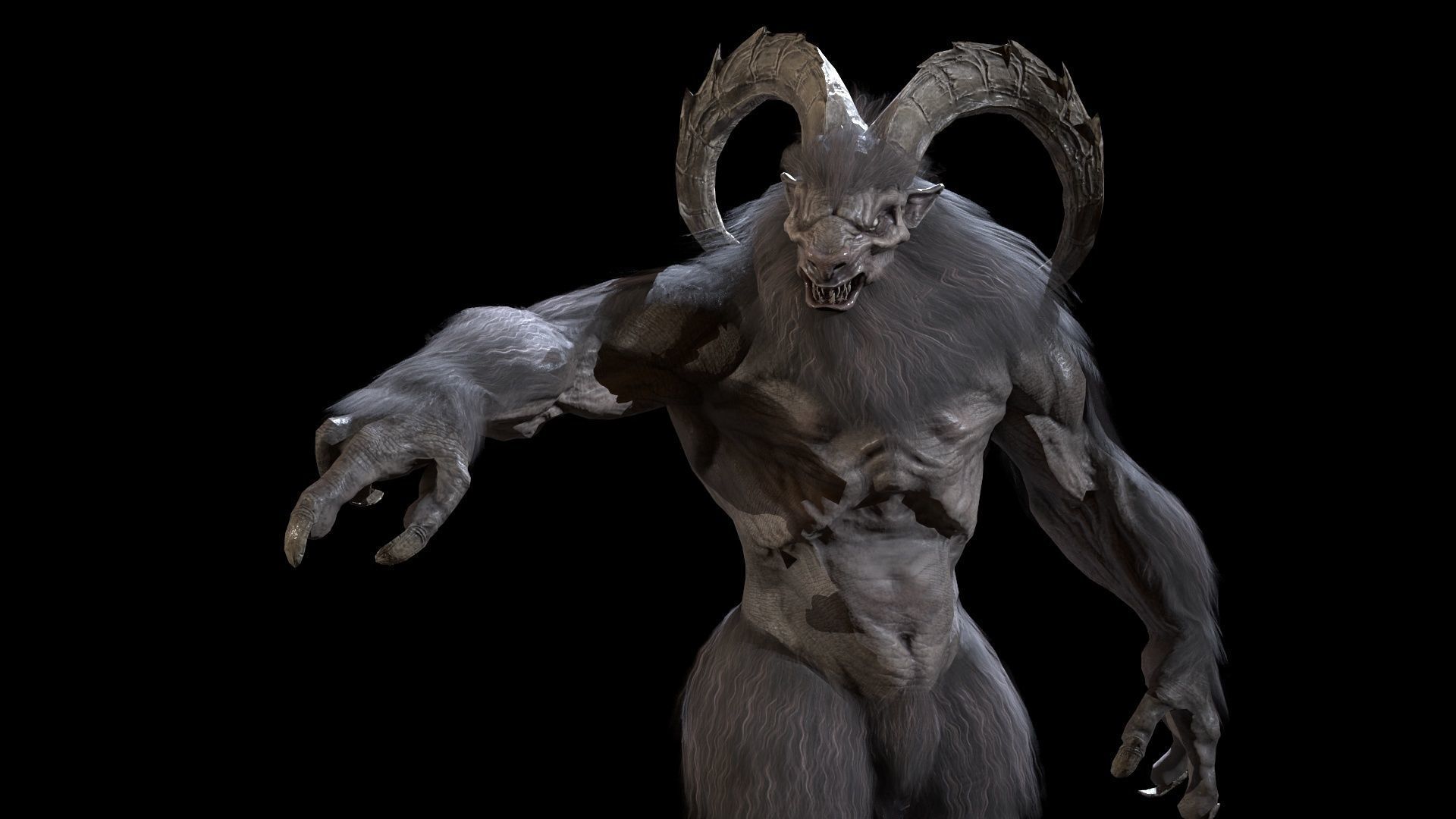 Baphomet demon Low-poly 3D model_35